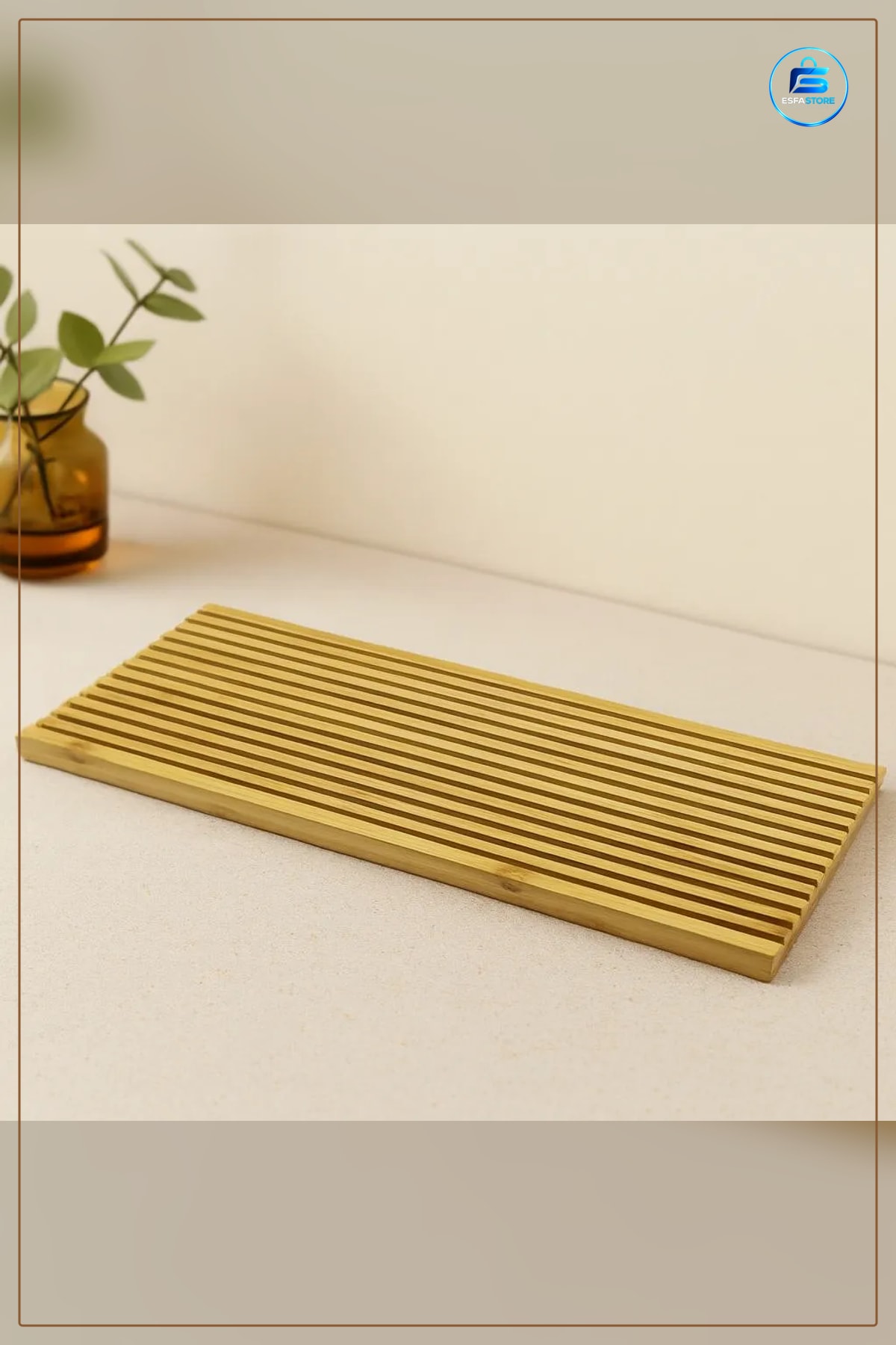 Bambu Sunum Tepsisi 17x39x1.5 cm Çift Taraflı Düz ve Oluklu Yüzey Servis Peynir Meze Kahvaltı Tepsi