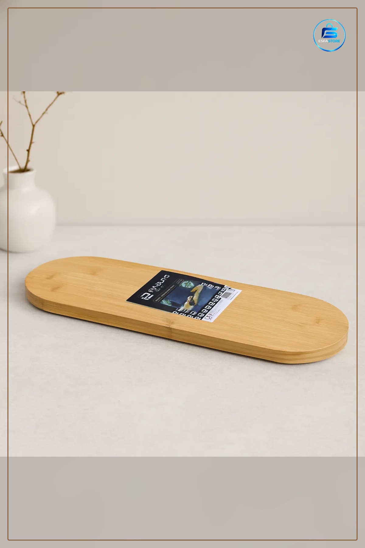 Oval Bambu Sunum Tepsisi 15x44x1.5 cm Ayaklı Servis Tabla Kahvaltı Peynir Meze Tatlı Sunumu