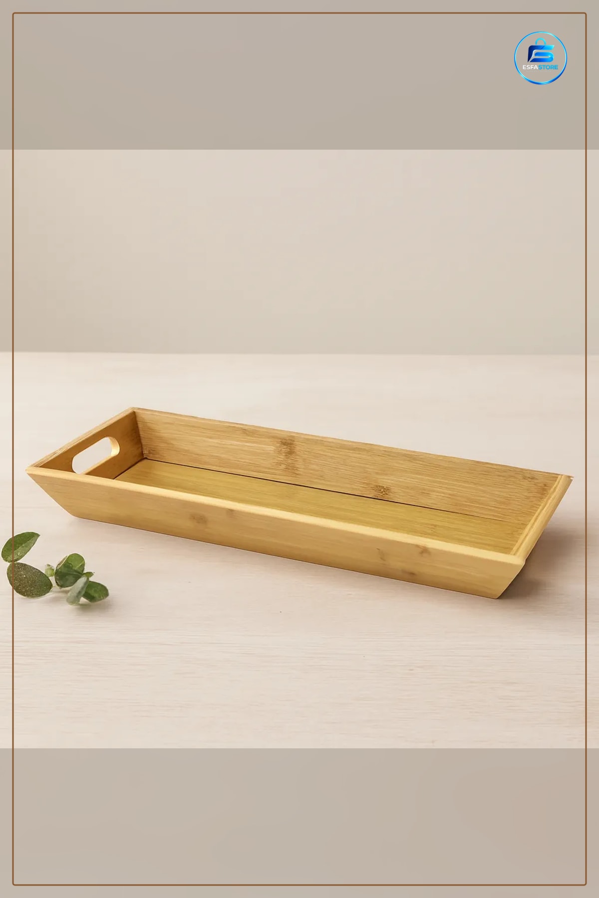 Doğal Bambu Ahşap Tepsi 16x40x4 cm Çift Kulplu Kahvaltı Çay Sunum Servisi Mutfak Sofra