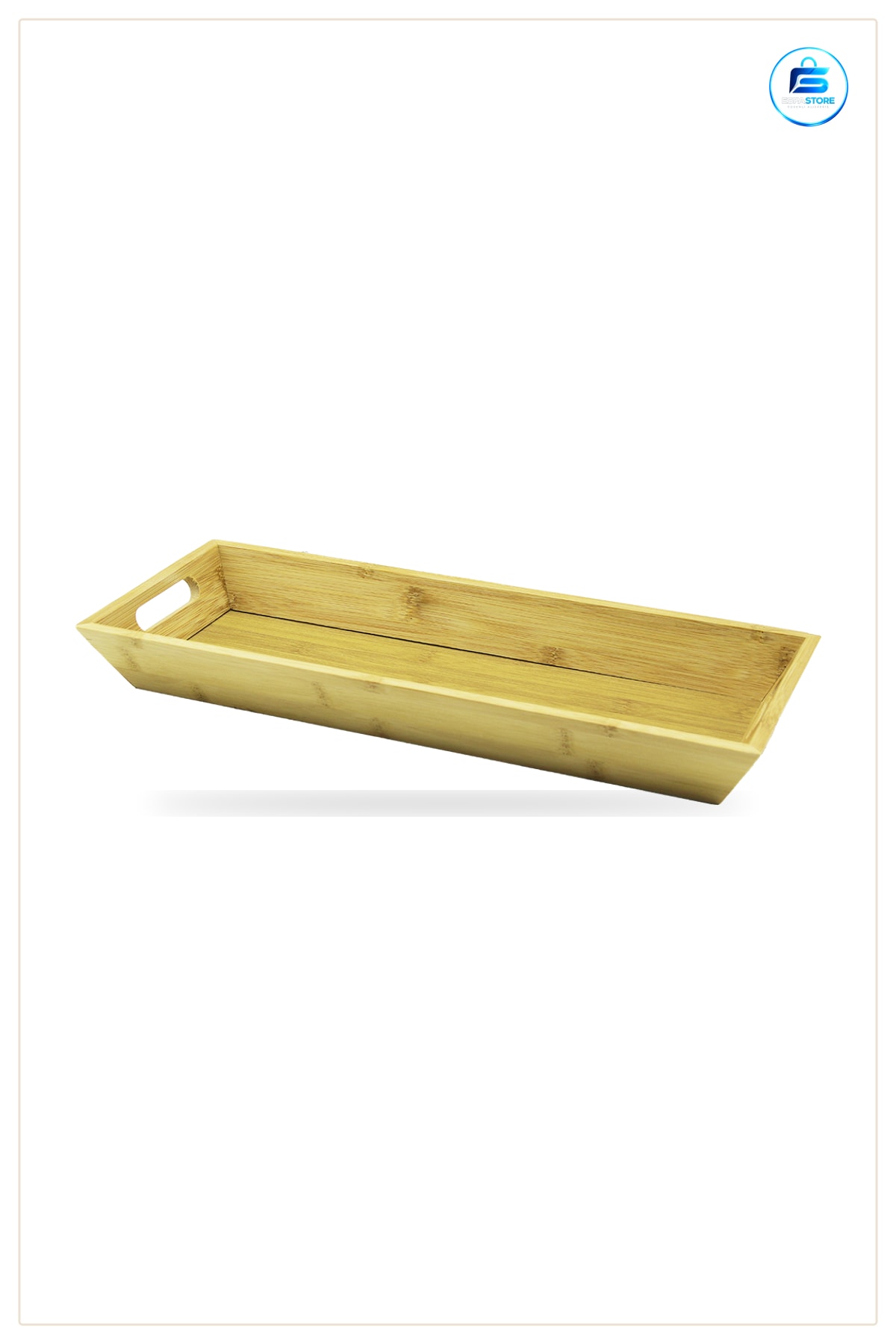 Doğal Bambu Ahşap Tepsi 16x40x4 cm Çift Kulplu Kahvaltı Çay Sunum Servisi Mutfak Sofra
