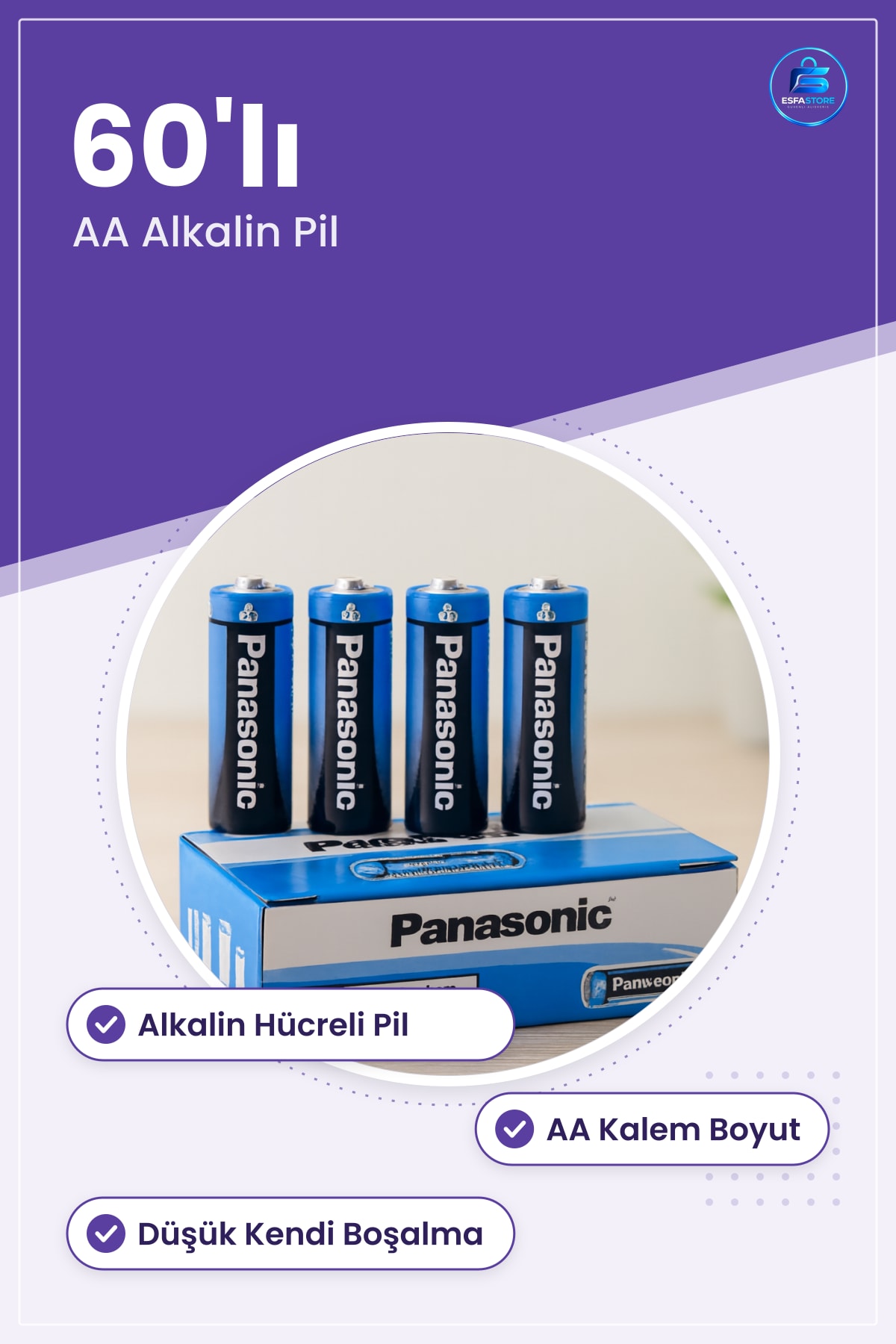 AA Kalem Pil 60'lı Alkalin Uzaktan Kumanda Oyuncak El Feneri Kablosuz Klavye Ev Elektroniği