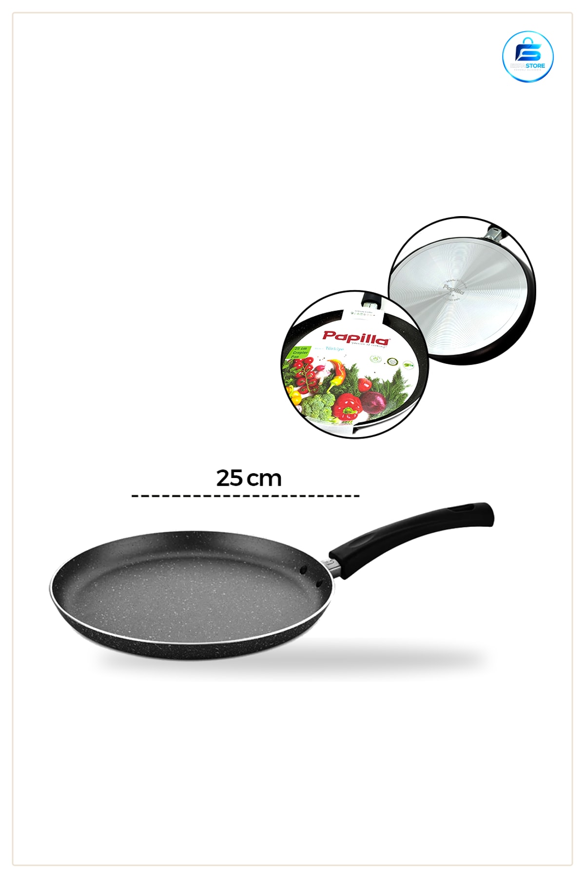 Krep Tava Tek Saplı Granit Kaplama Yapışmaz Pankek Omlet İnce Yemek Mutfak Pişirme Hamur