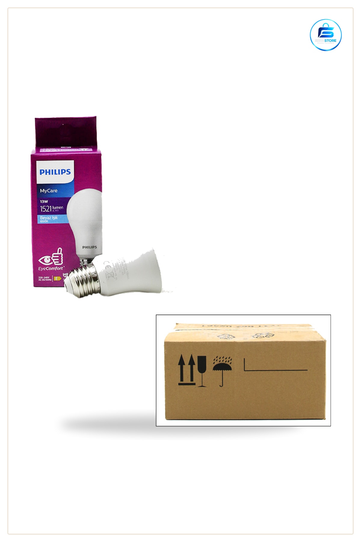 Ampul LED E27 13W 6500K 1521 Lumen Beyaz Işık Ev Ofis Mağaza Gün Işığı Uzun Ömürlü