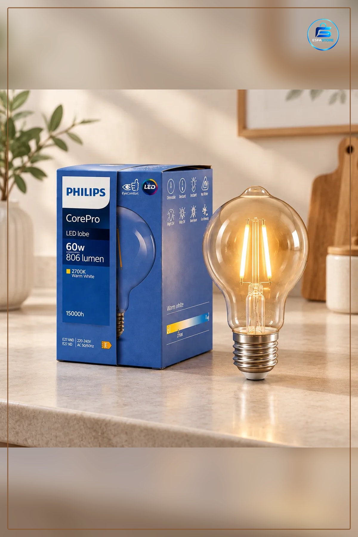 LED Filament Ampul E27 2700K Rustik G93 Sıcak Beyaz Dekoratif Avize Kafe Restoran Aydınlatma