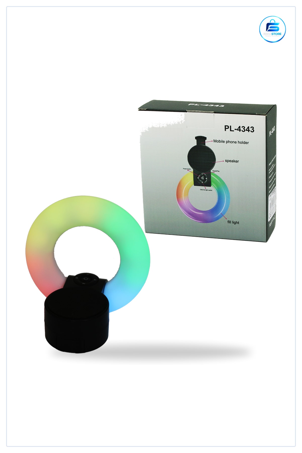 Bluetooth Mini Hoparlör 5W USB Şarjlı LED Işıklı Telefon Tutuculu Taşınabilir Ofis Masaüstü