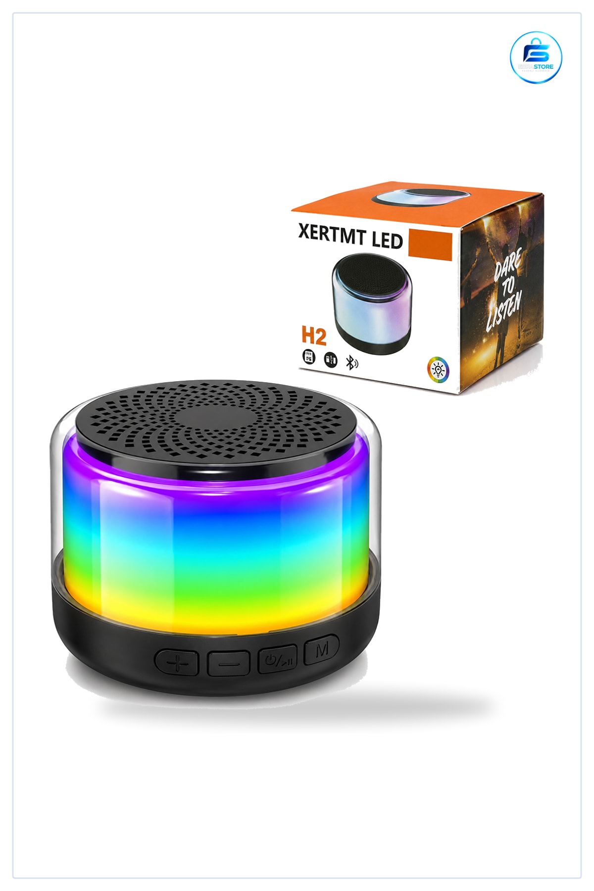 Bluetooth Hoparlör 3W RGB USB SD Şarjlı Taşınabilir Işıklı Kablosuz Ev Ofis Seyahat