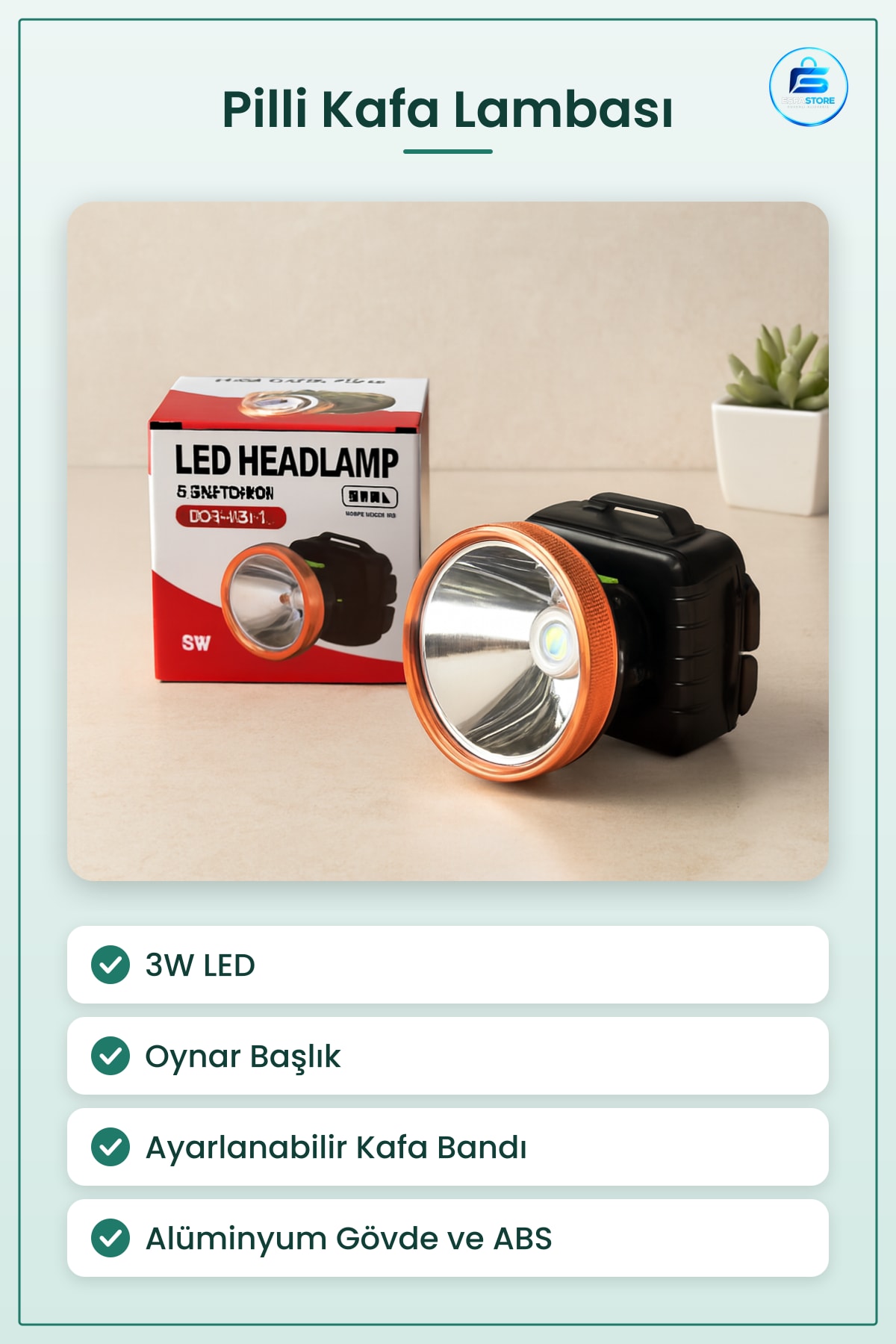 3W Pilli Kafa Lambası LED Oynar Başlı Kamp Yürüyüş Bisiklet Tamir Ayarlanabilir Bantlı