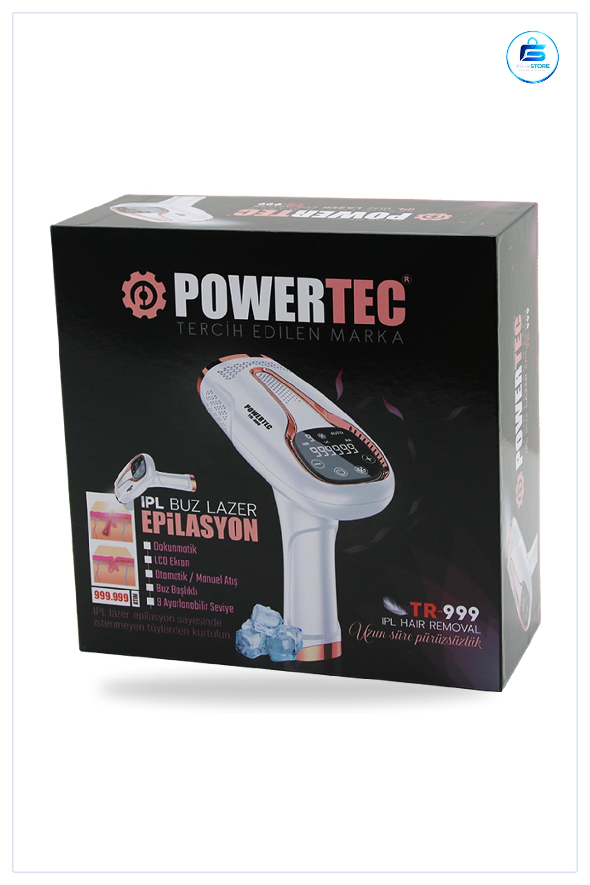 IPL Lazer Epilasyon Aleti 36W 9 Seviye Buz Başlıklı Dokunmatik LCD Ekranlı Evde Kullanım İçin