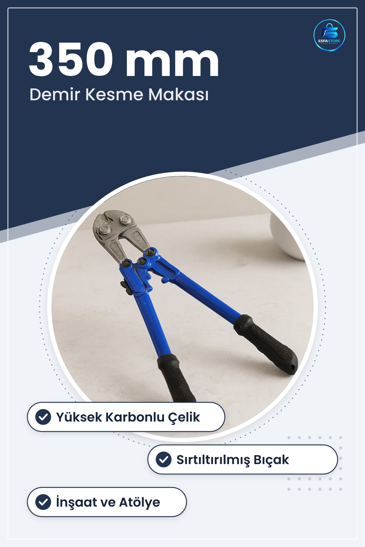 Kesici Makas Demir Kesme 350mm '' Profesyonel Yüksek Karbonlu Çelik Sertleştirilmiş Bıçak İnşaat