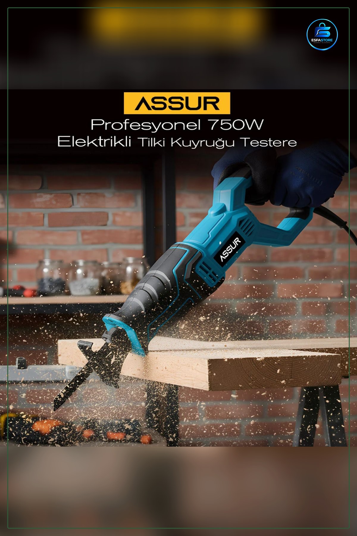 Elektrikli Tilki Kuyruğu Testere 230V 0 ile RPM Ahşap Metal Plastik Kesim Tadilat Aracı