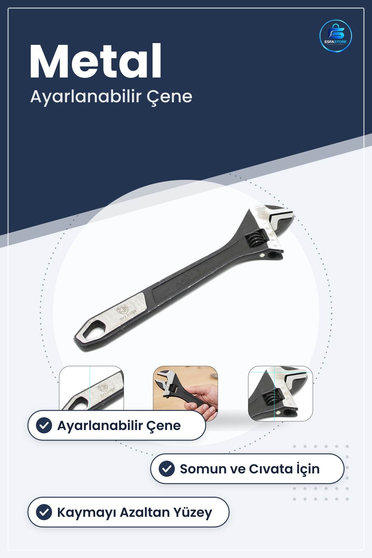 Kurbağacık Anahtar Metal Ayarlanabilir Çene Somun Cıvata Tamir Montaj Hırdavat El Aleti Ev Atölye