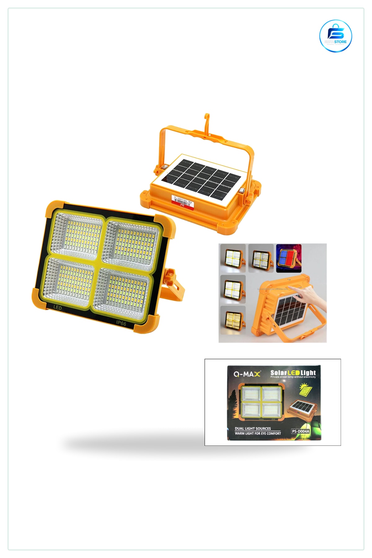 Kamp Lambaı Güneş Enerjili LED Projektör Fener Powerbank Taşınabilir Suya Dayanıklı Dış Mekan