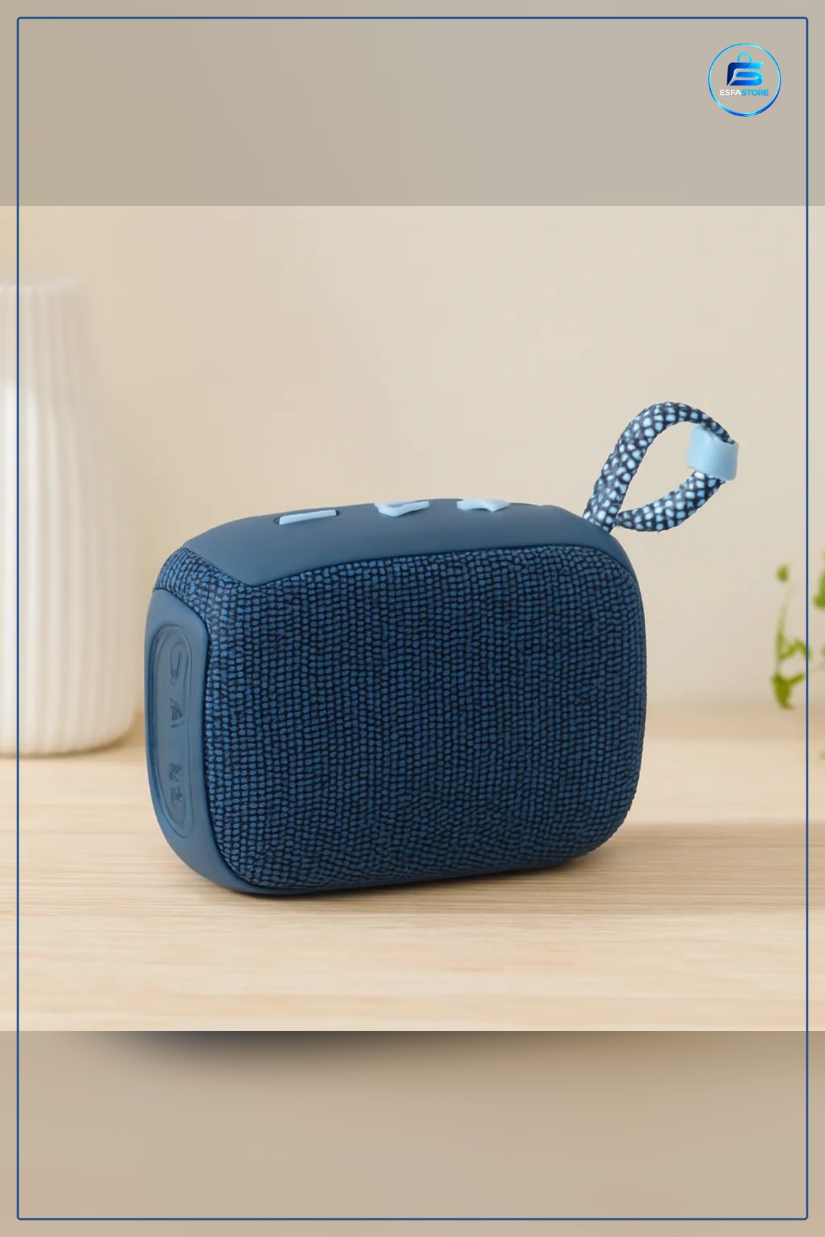 Bluetooth 5.2 Mini Hoparlör Müzik Çalar Kablosuz Taşınabilir Kumaş Kaplı Askılı Seyahat Ses Cihazı