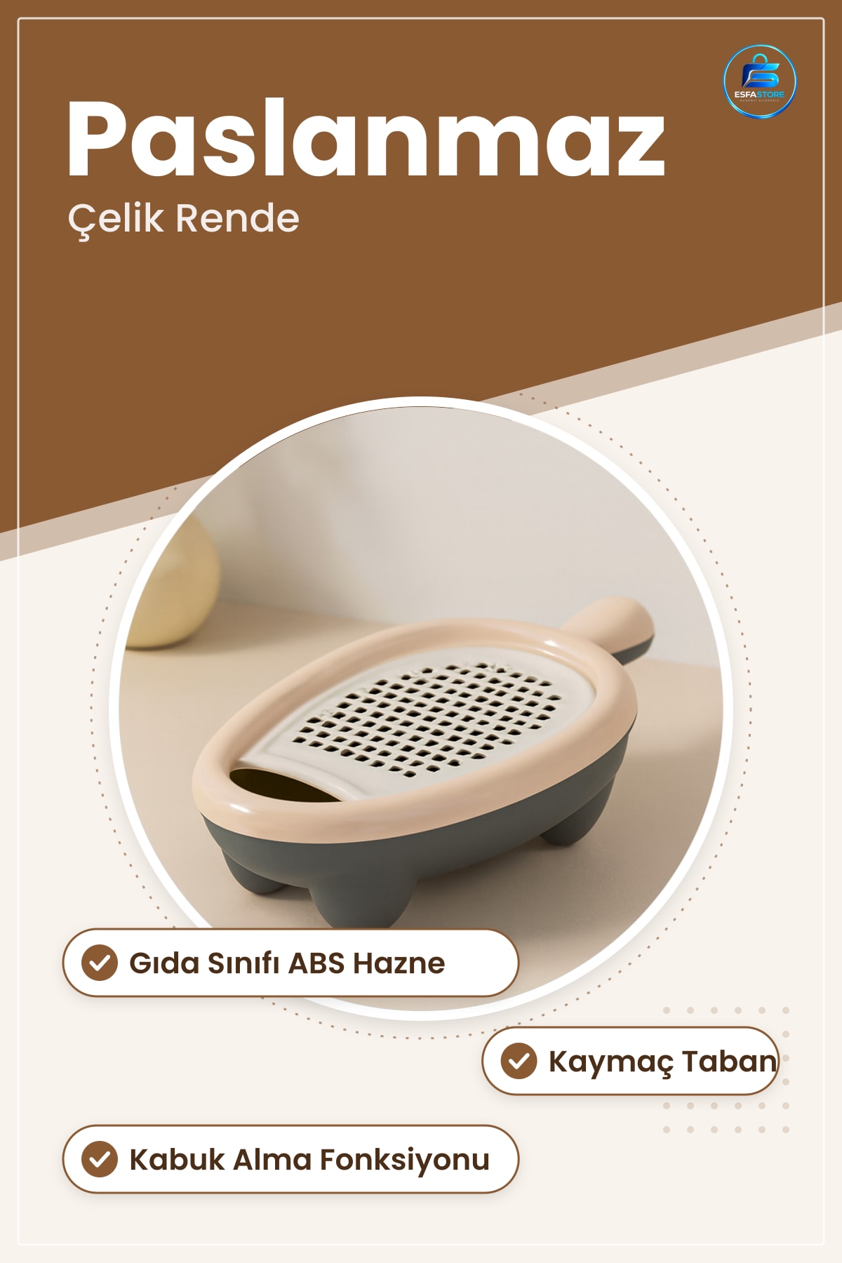 Rende Hazneli Mutfak Çok Fonksiyonlu Peynir Sebze Meyve Rendeleme Kabuk Alma Kaymaz Tabanlı