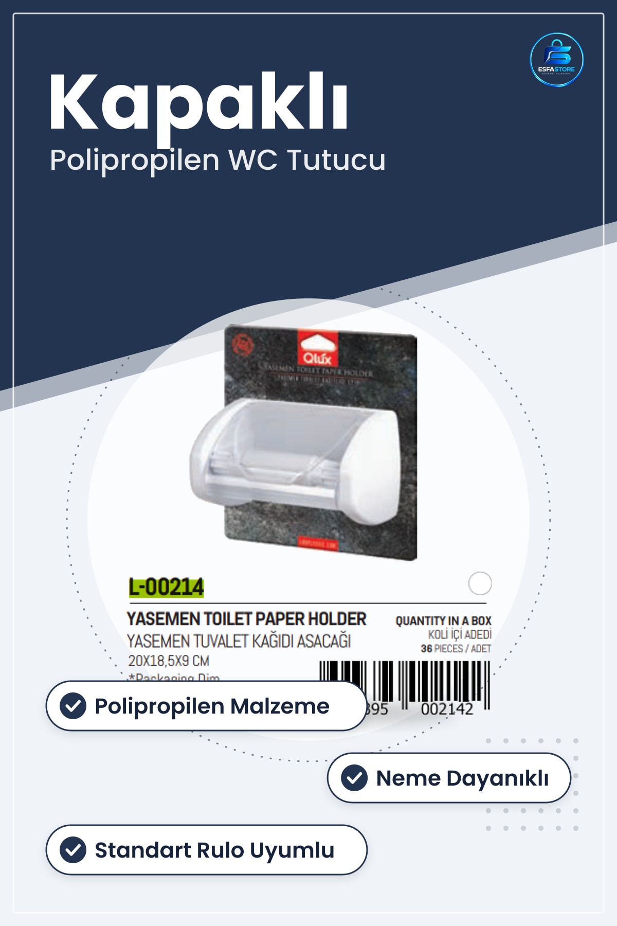 Tuvalet Kağıtlığı Kapaklı Polipropilen WC Rulo Tutucu Neme Dayanıklı Banyo Aksesuarı Hijyen