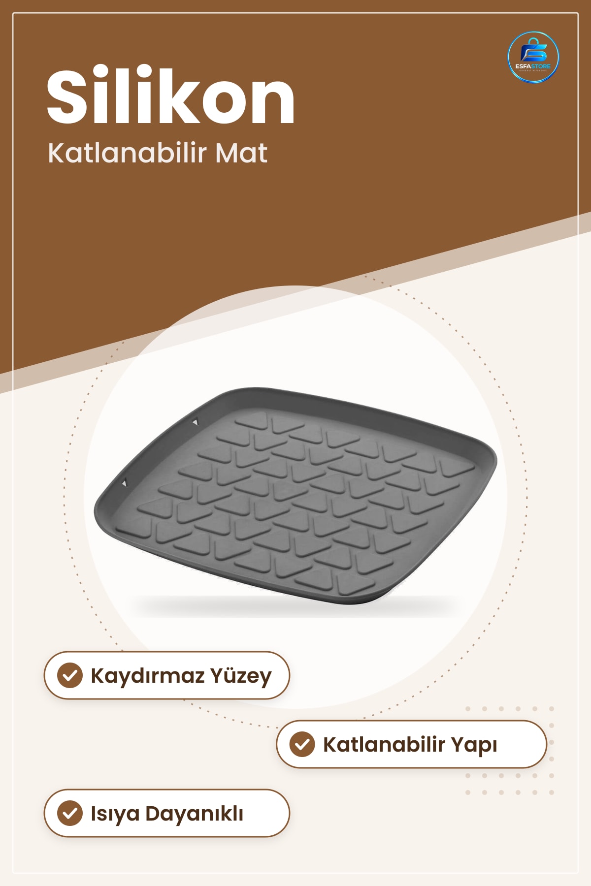 Silikon Bulaşık ve Lavabo Kurutma Matı Kaydırmaz Katlanabilir Isıya Dayanıklı Mutfak Bulaşıklık