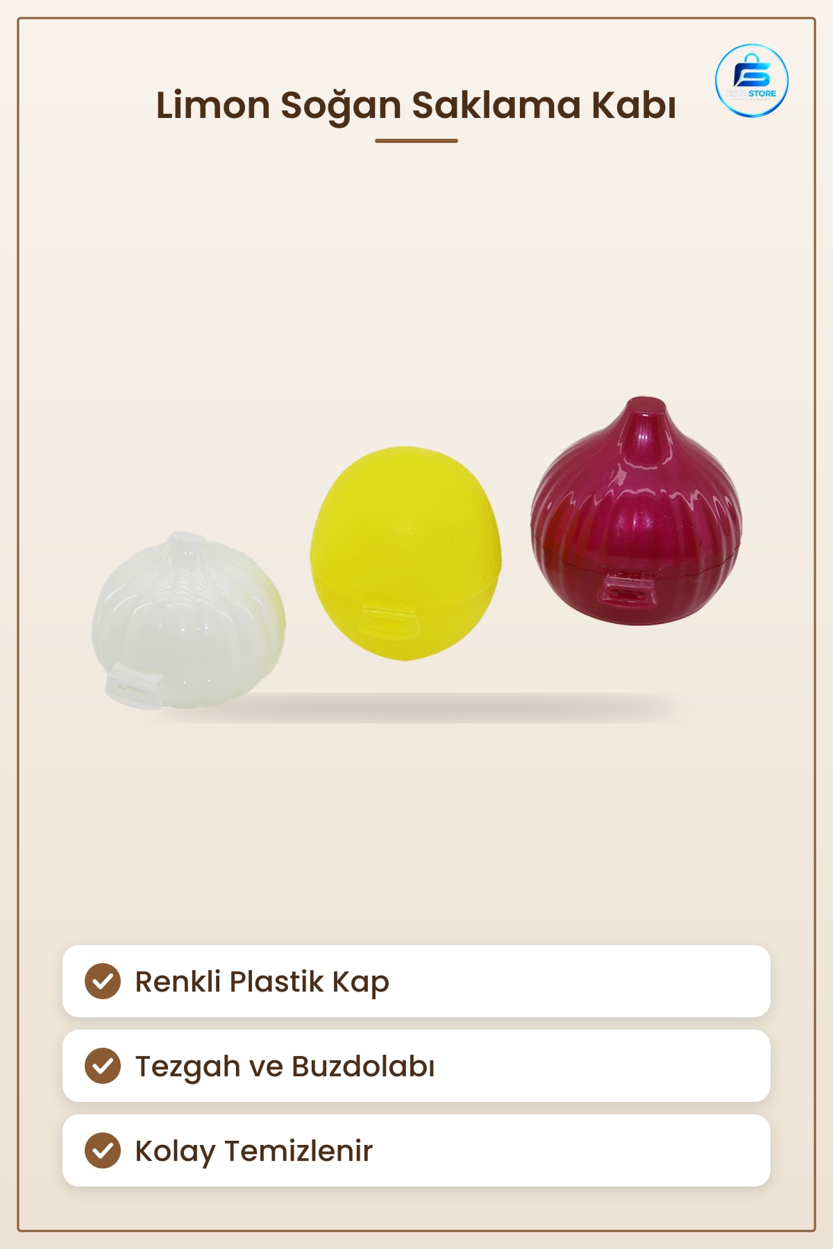 Limon Soğan Sarımsak Saklama Kabı Plastik Renkli Mutfak Düzenleyici Kap Tezgah Dolap Buzdolabı