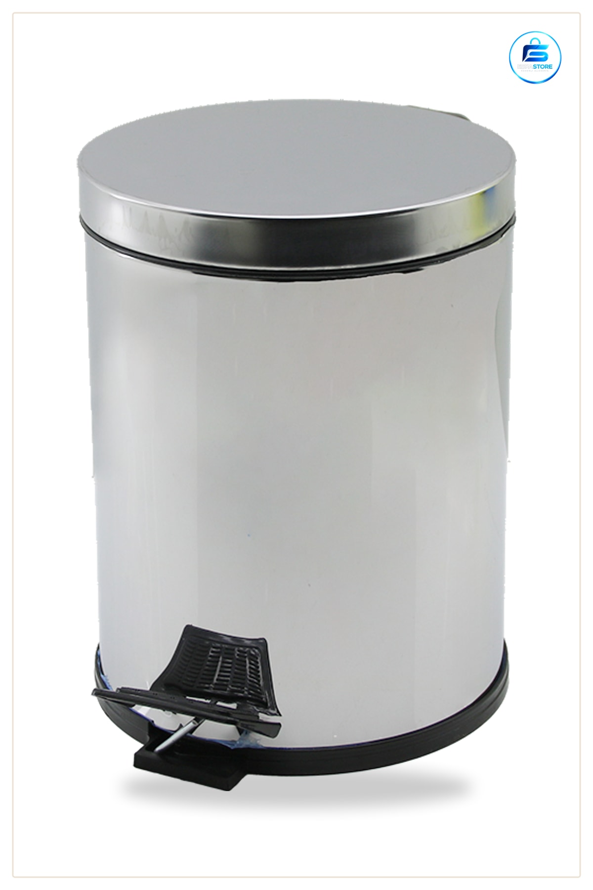 5 L Pedallı Çöp Kovası Krom Kapak 20.5 x 27.3 cm Mutfak Banyo Ofis İçin Hijyenik Hafif Yapılı