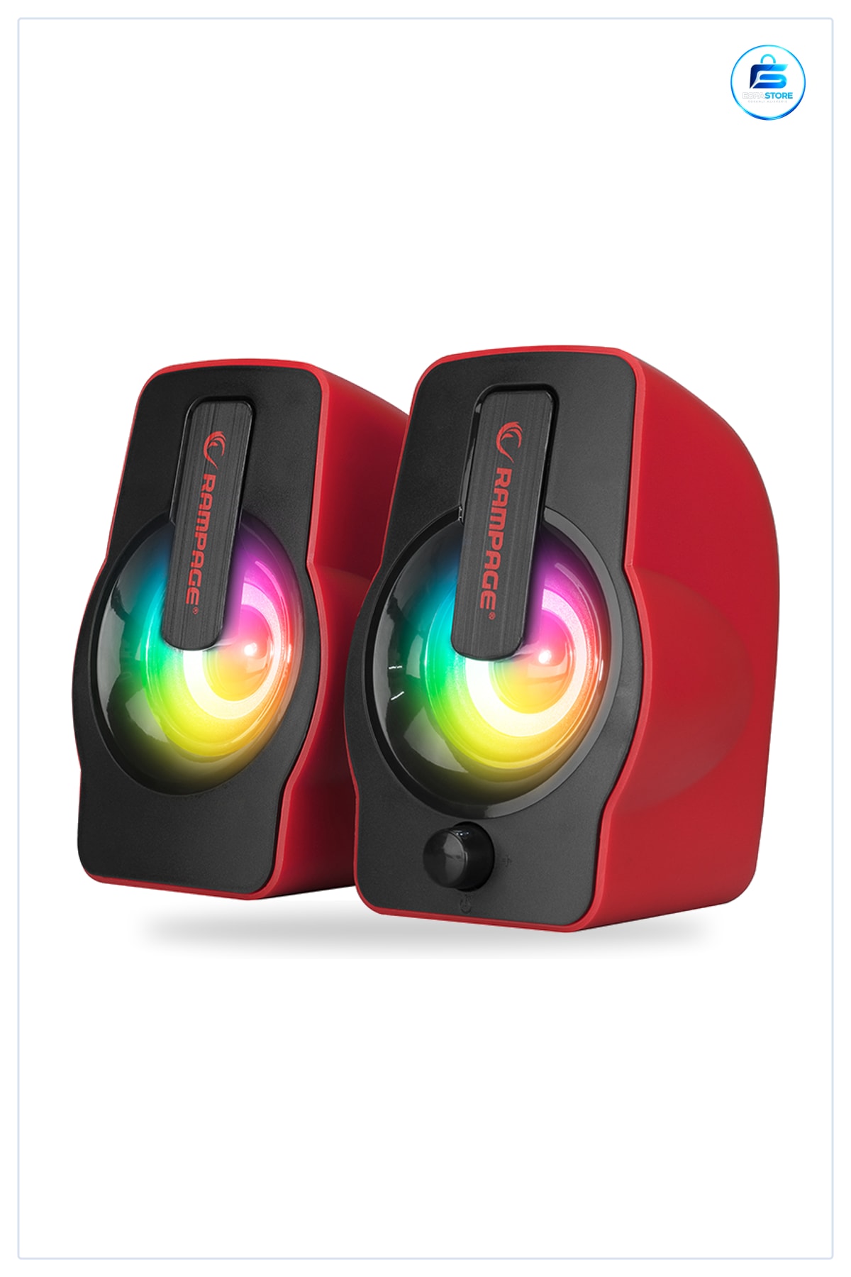 Hoparlör Seti 2.0 USB RGB Işıklı Kırmızı Multimedya 12W Bilgisayar Laptop Masaüstü