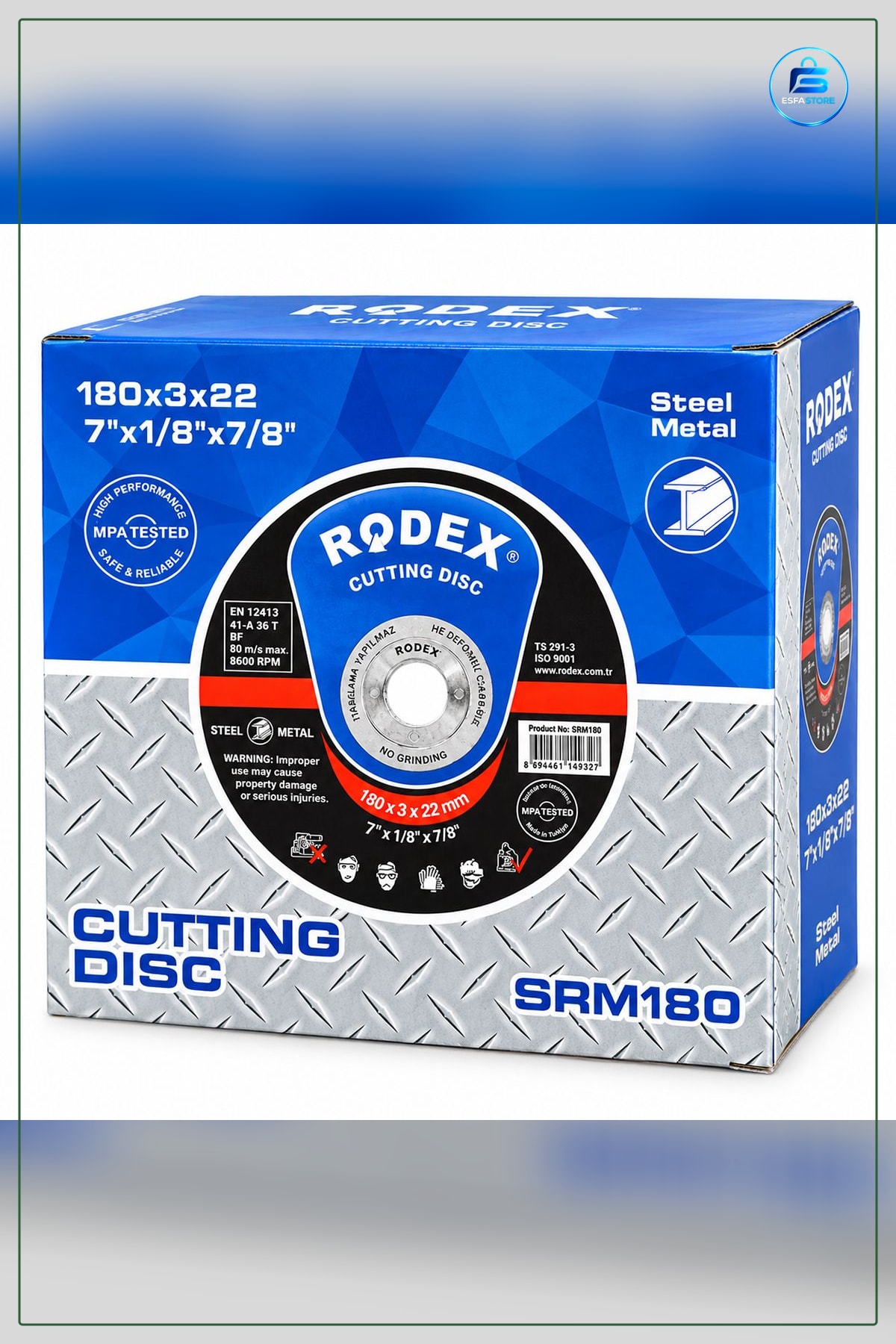 Daire Testere Bıçağı Metal Kesici Disk 180x3x22 mm Açılı Taşlayıcı İçin Çelik Demir Profil
