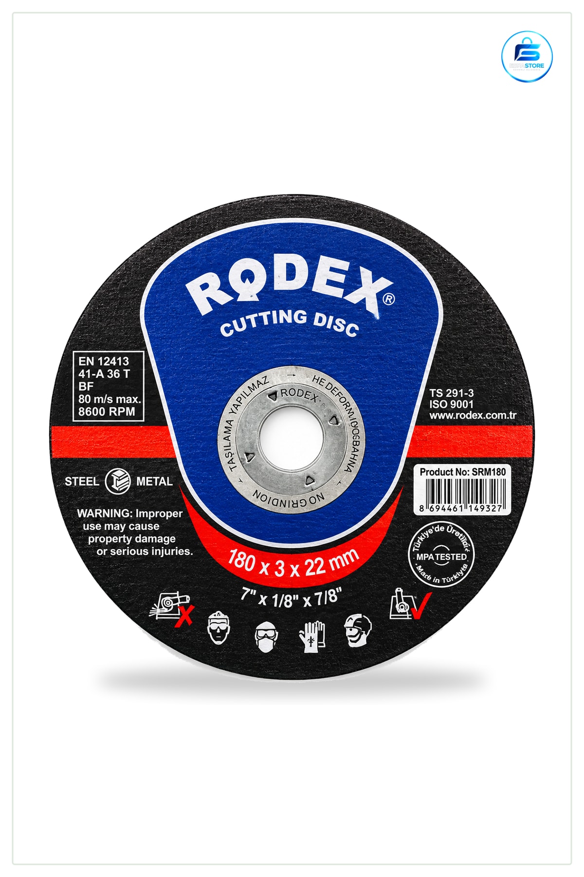 Daire Testere Bıçağı Metal Kesici Disk 180x3x22 mm Açılı Taşlayıcı İçin Çelik Demir Profil