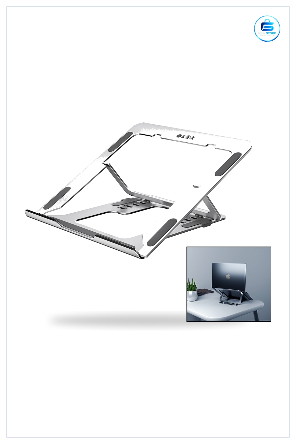 Notebook Standı Katlanabilir Altüminyum 6 Açılı Laptop İçin Ofis Seyahat Gümüş ile 17 inç