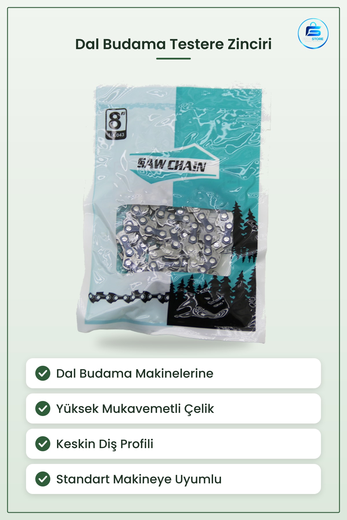 Dal Budama Testere Zinciri. Bahçe Makine Aksesuarları Ağaç Kesim Keskin Dişli Çelik