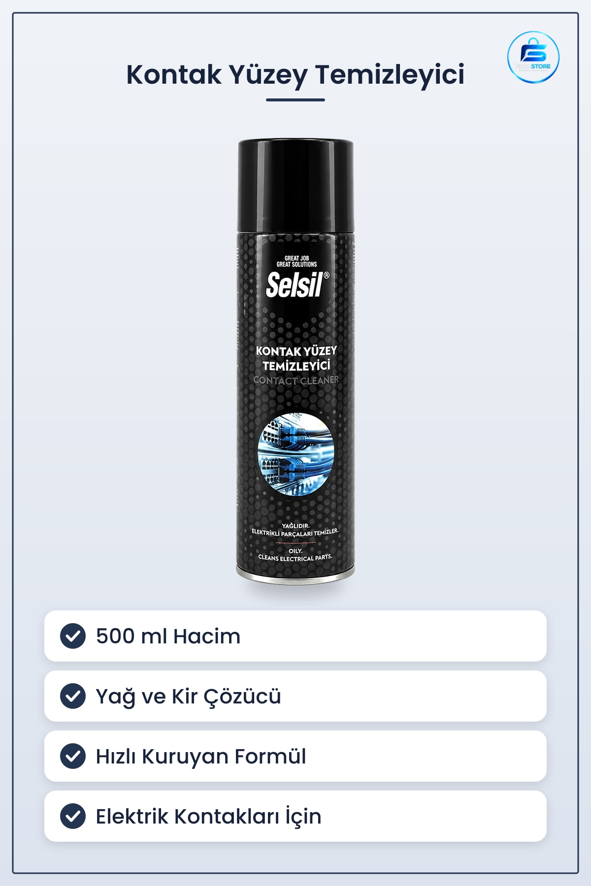 Kontak Yüzey Temizleyici Genel Bakım Spreyi 500 ml Elektrik Kontakları İçin Yağ ve Kir Çözücü