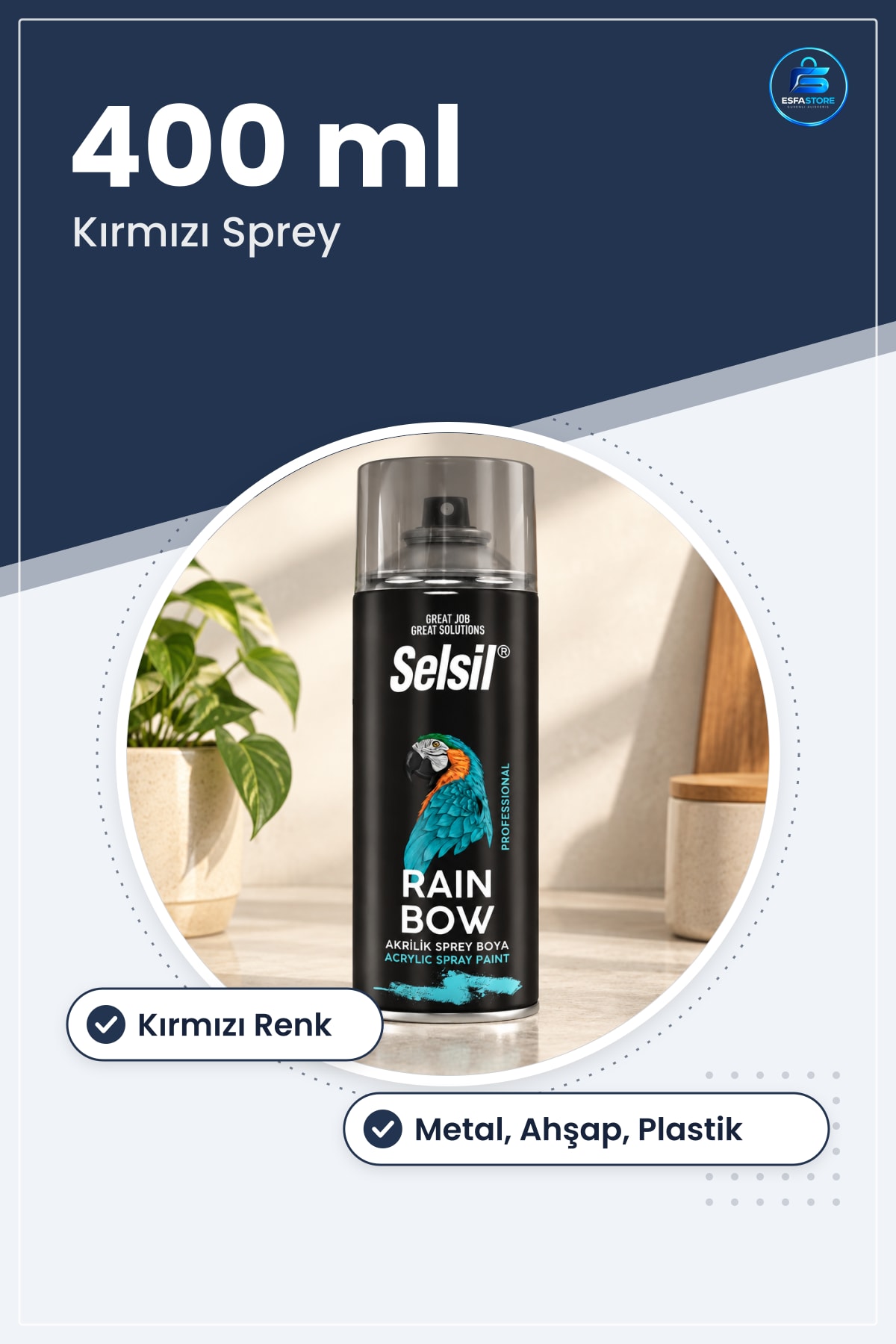 Kırmızı Sprey Boya 400 ml Hızlı Kuruyan Metal Ahşap Plastik Yüzey Boyası Yüksek Örtücülük