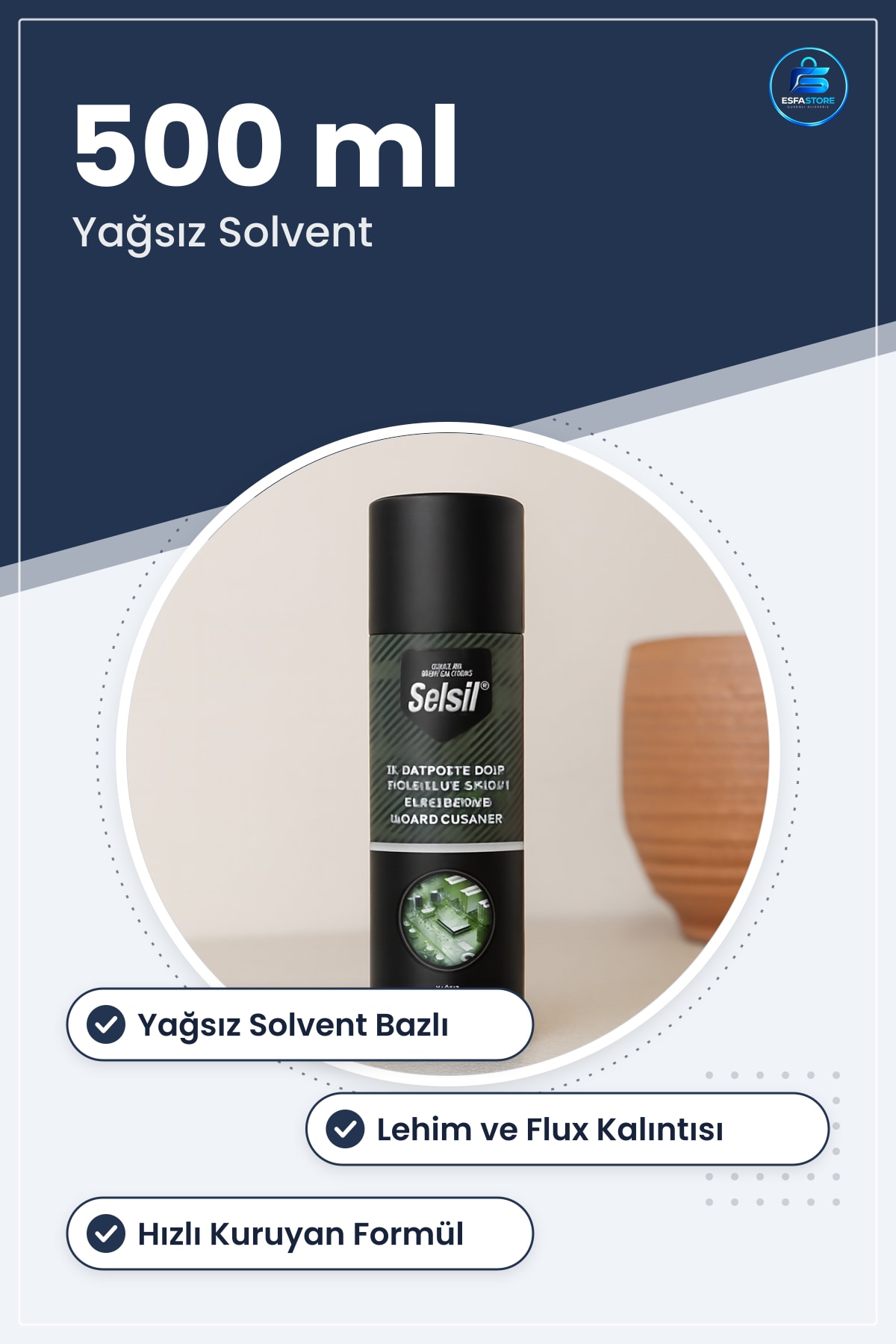 Elektronik Kart Temizleme Spreyi 500 ml Yağsız Solvent Bazlı Lehim Flux Temizleyici Genel Bakım