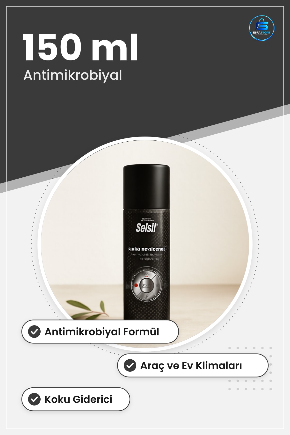 Klima Temizleyici Sprey 150 ml Antimikrobiyal Bakteri ve Koku Giderici Araç Ev Kullanımı