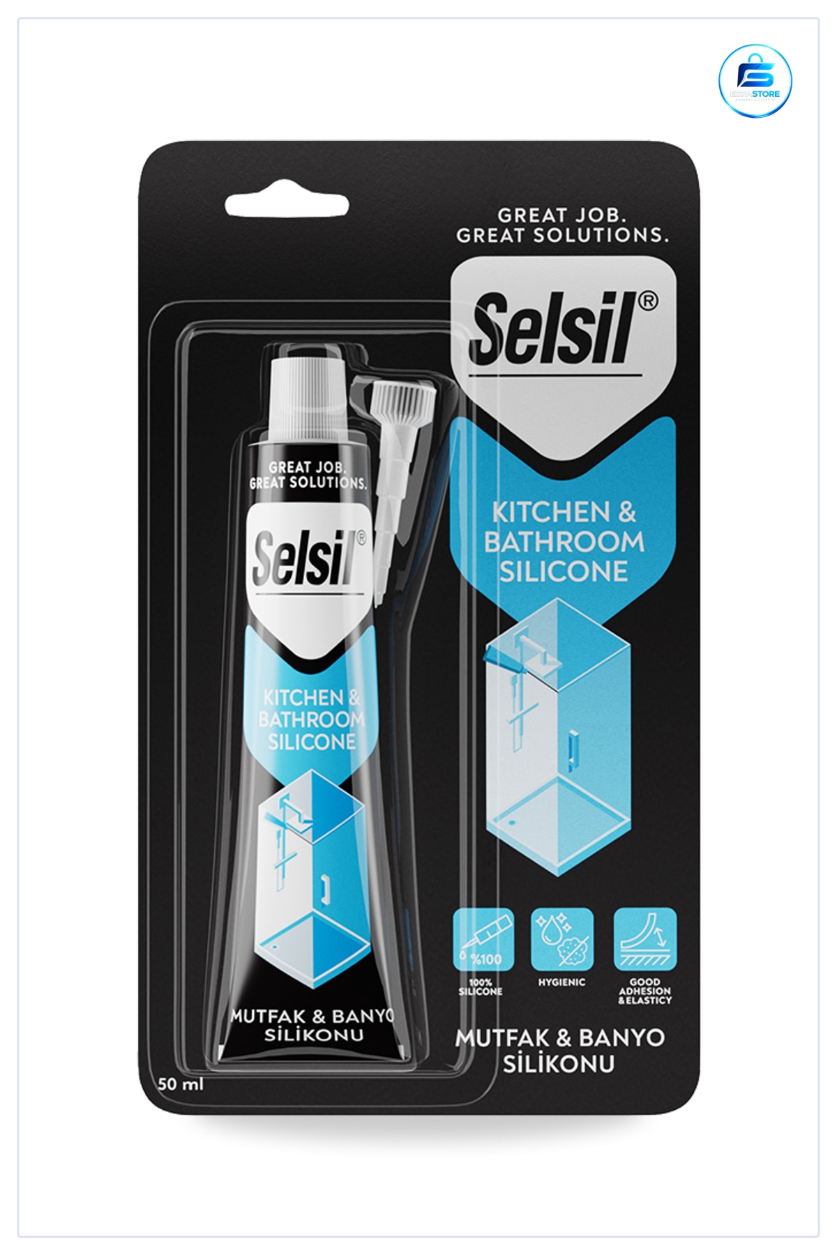 Şeffaf Tüp Silikon 50 ml Mutfak ve Banyo Duşakabin Sızdırmazlık Dolgu Contası Suya Dayanıklı