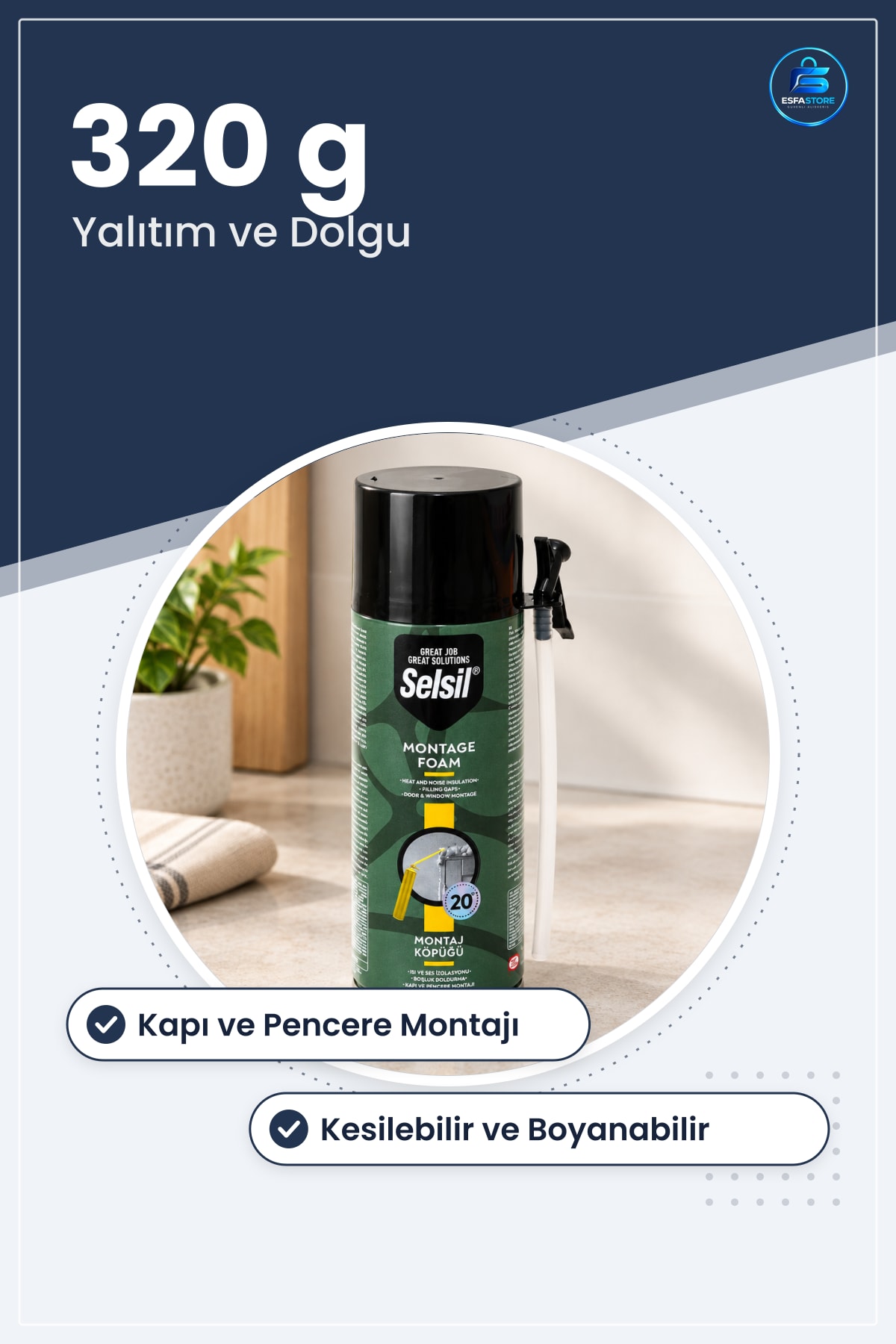 PU Montaj Köpük 320 g Yalıtım ve Dolgu Yapıştırıcı Kapı Pencere Tesisat Köpüğü Kullanışlı