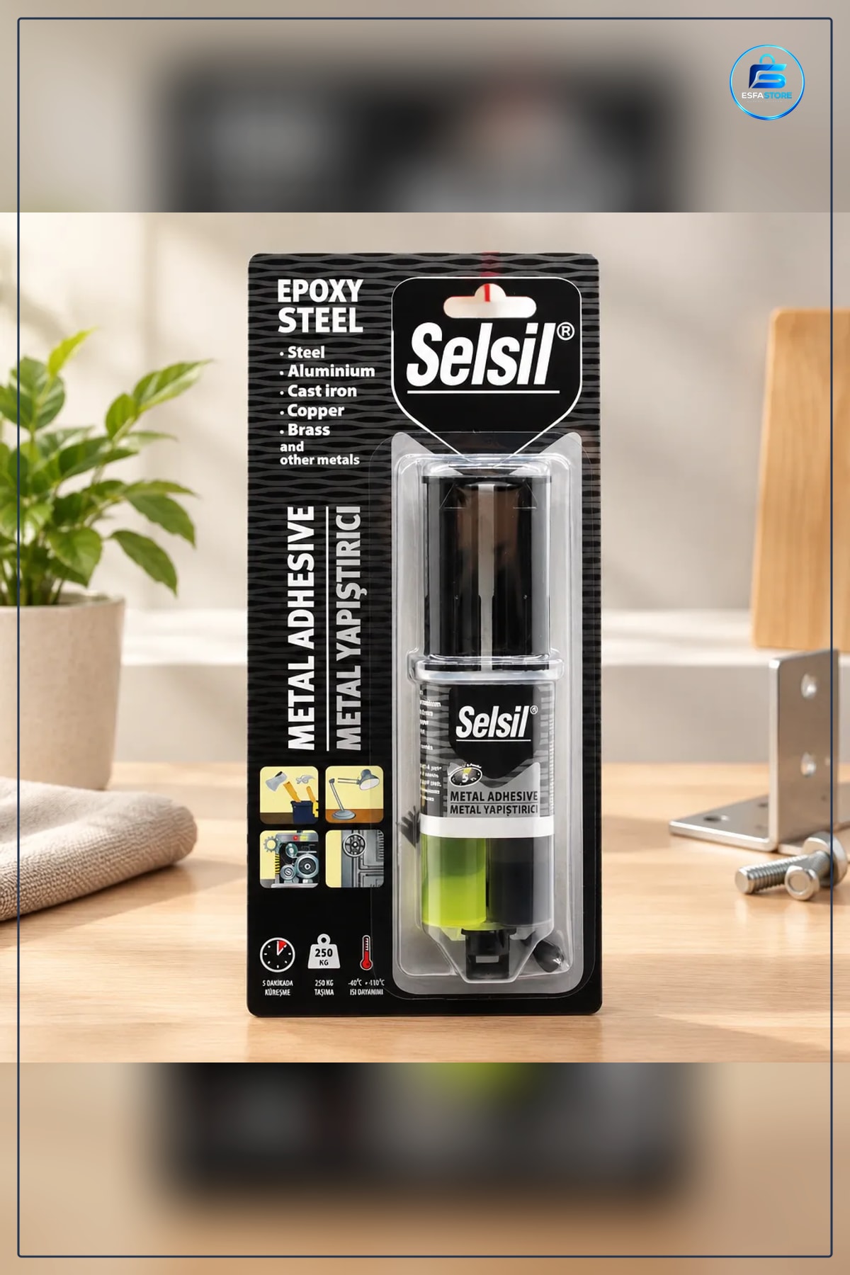 Epoksi Yapıştırıcı Şırınga Metal Ahşap Plastik İçin İki Bileşenli Reçine Hırdavat Onarım