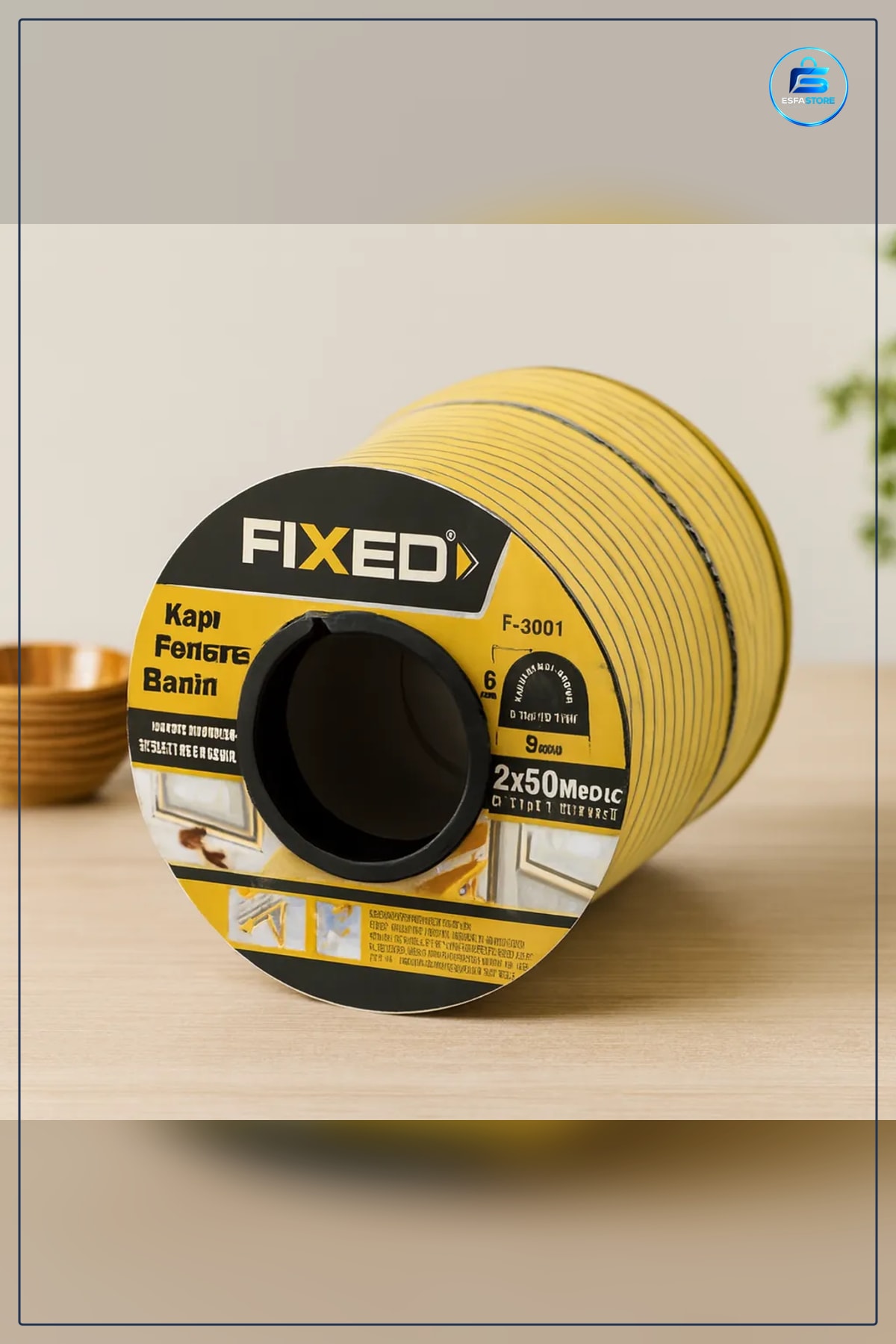 Kapı Pencere Bantı D Profil Fitil 9x6mm Kahverengi 100m 2x50m EPDM Kauçuk Ses ve Isı Yalıtımı