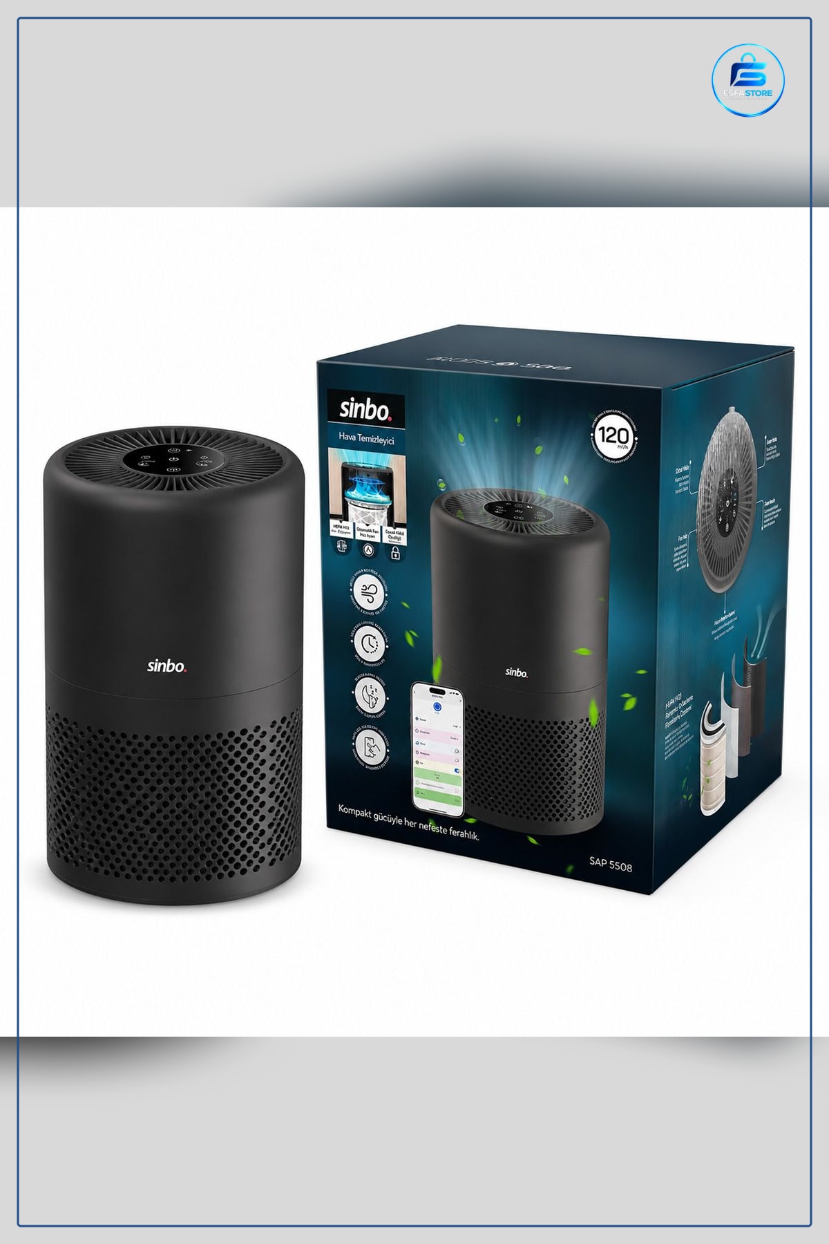 Hava Temizleyici 3 Kademeli Filtre HEPA UV WiFi Uzaktan Kontrollü Ev ve Ofis Arıtıcı