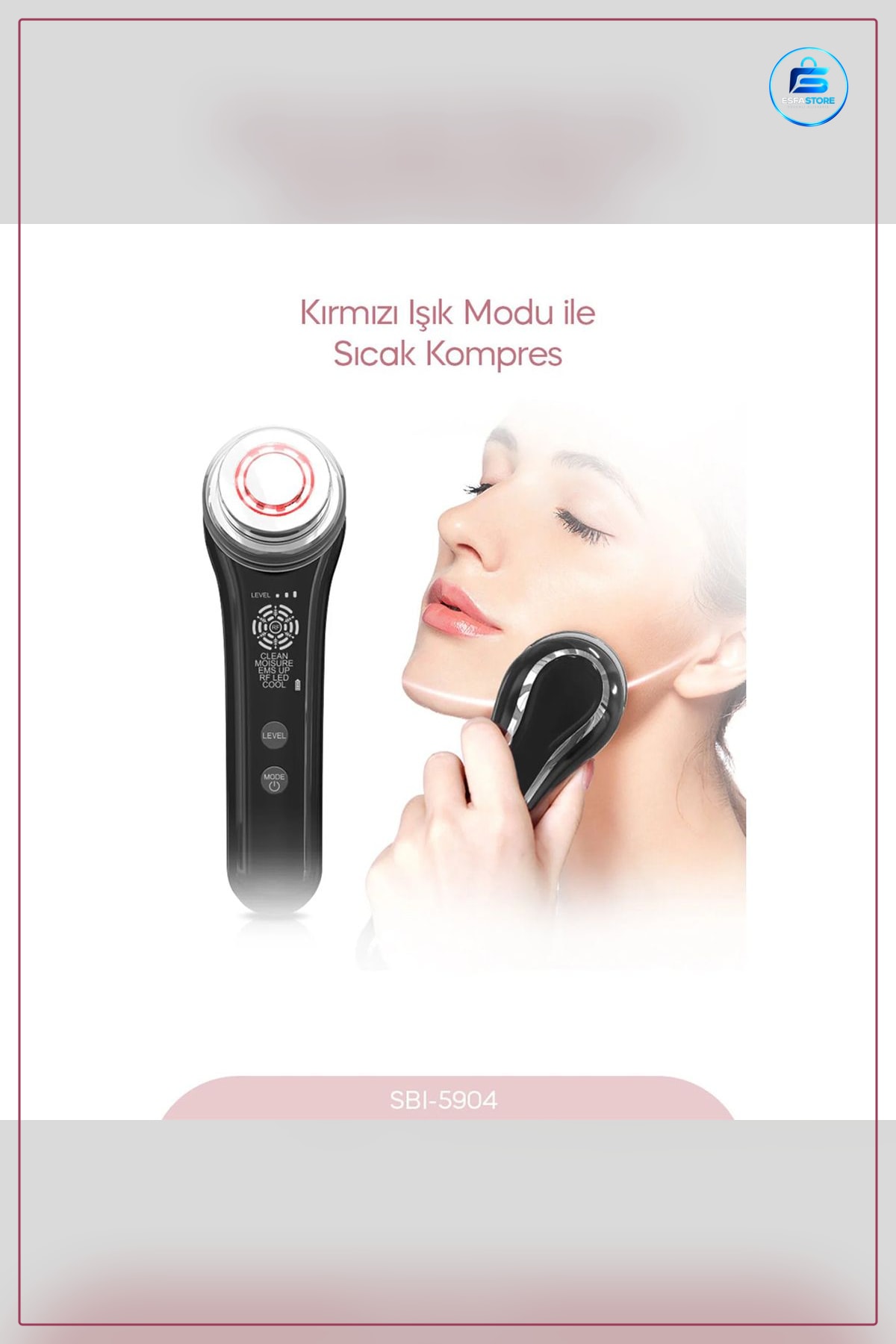 Cilt Bakım Aleti RF EMS Yüz ve Boyun Kırışıklık Giderici 5 Mod Şarjlı Sıkılaştırma Taşınabilir