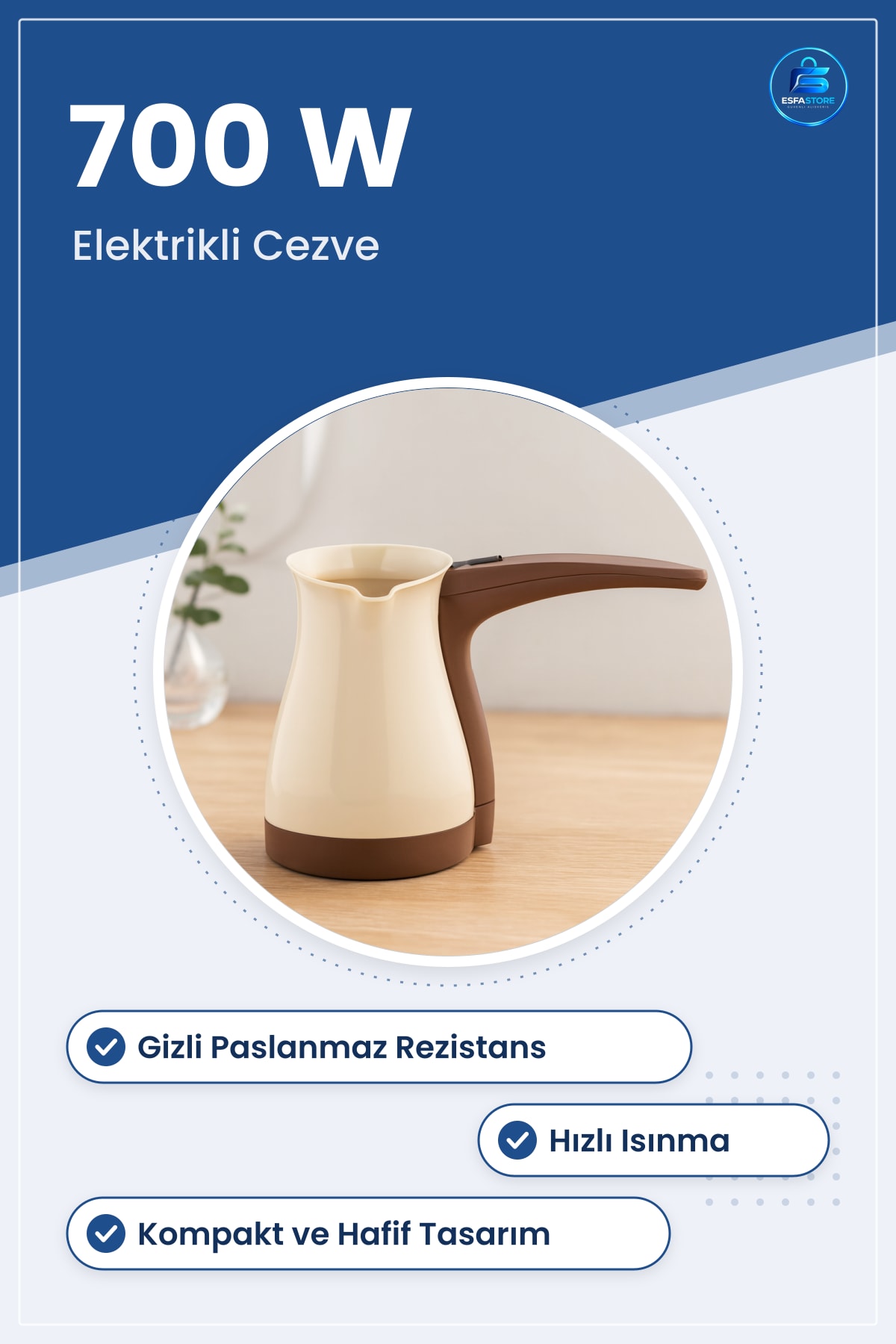Türk Kahvesi Makinesi Elektrikli Cezve 700W Gizli Paslanmaz Çelik Rezistans Hızlı Isınma Ev Ofis
