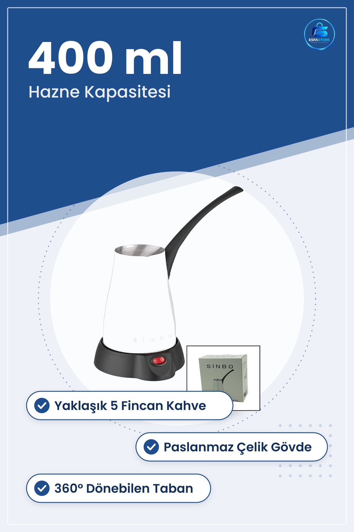 Türk Kahvesi Makinesi 400ml 5 Fincan Elektrikli Cezve Paslanmaz Çelik Mutfak Ev Pratik