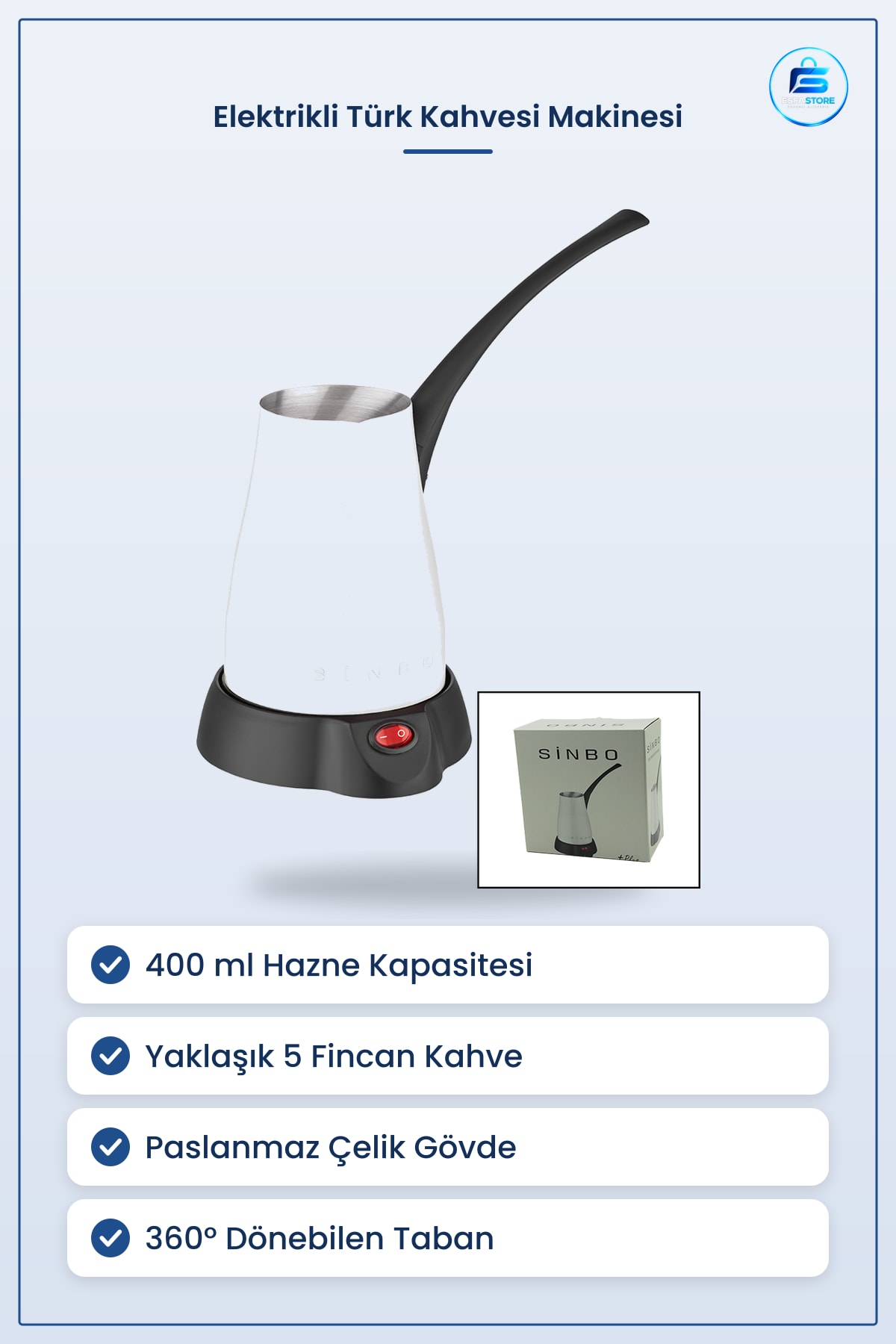 Türk Kahvesi Makinesi 400ml 5 Fincan Elektrikli Cezve Paslanmaz Çelik Mutfak Ev Pratik