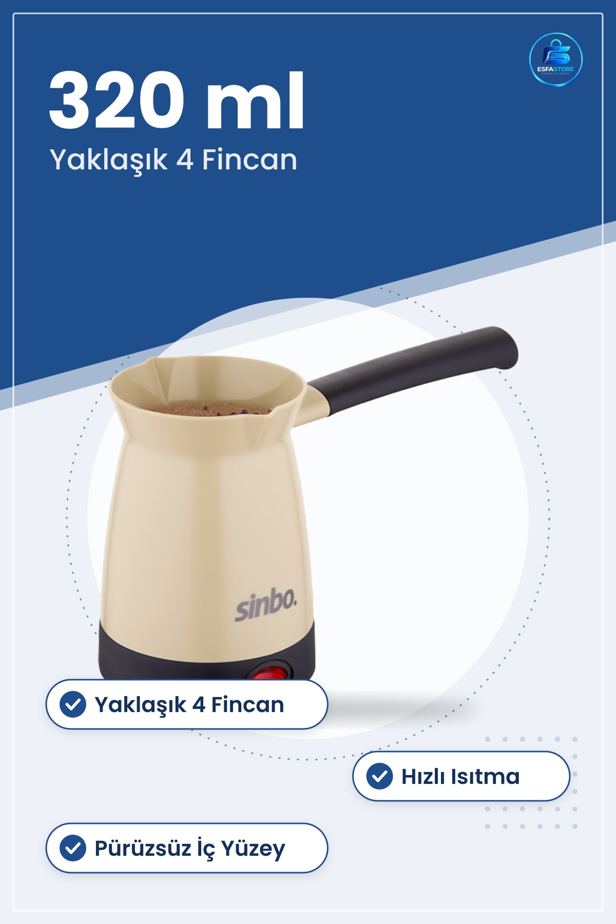 Elektrikli Türk Kahvesi Makinesi 320 ml Cezve Mutfak Hazırlama Cihazı Hızlı Isıtmalı Ev Ofis