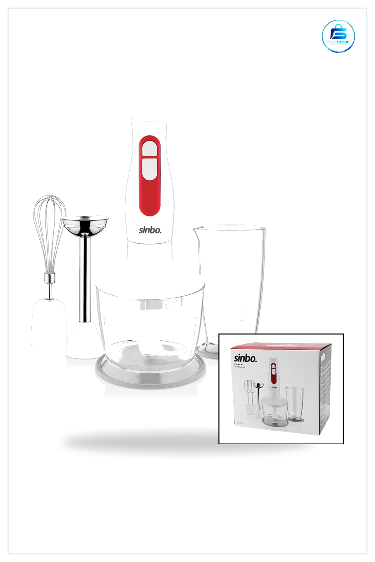 El Blender Seti Paslanmaz Bıçak 2 Kademe 600ml Hazne 700ml Ölçü Kabı Doğrayıcı Mikser Çorba Mutfak