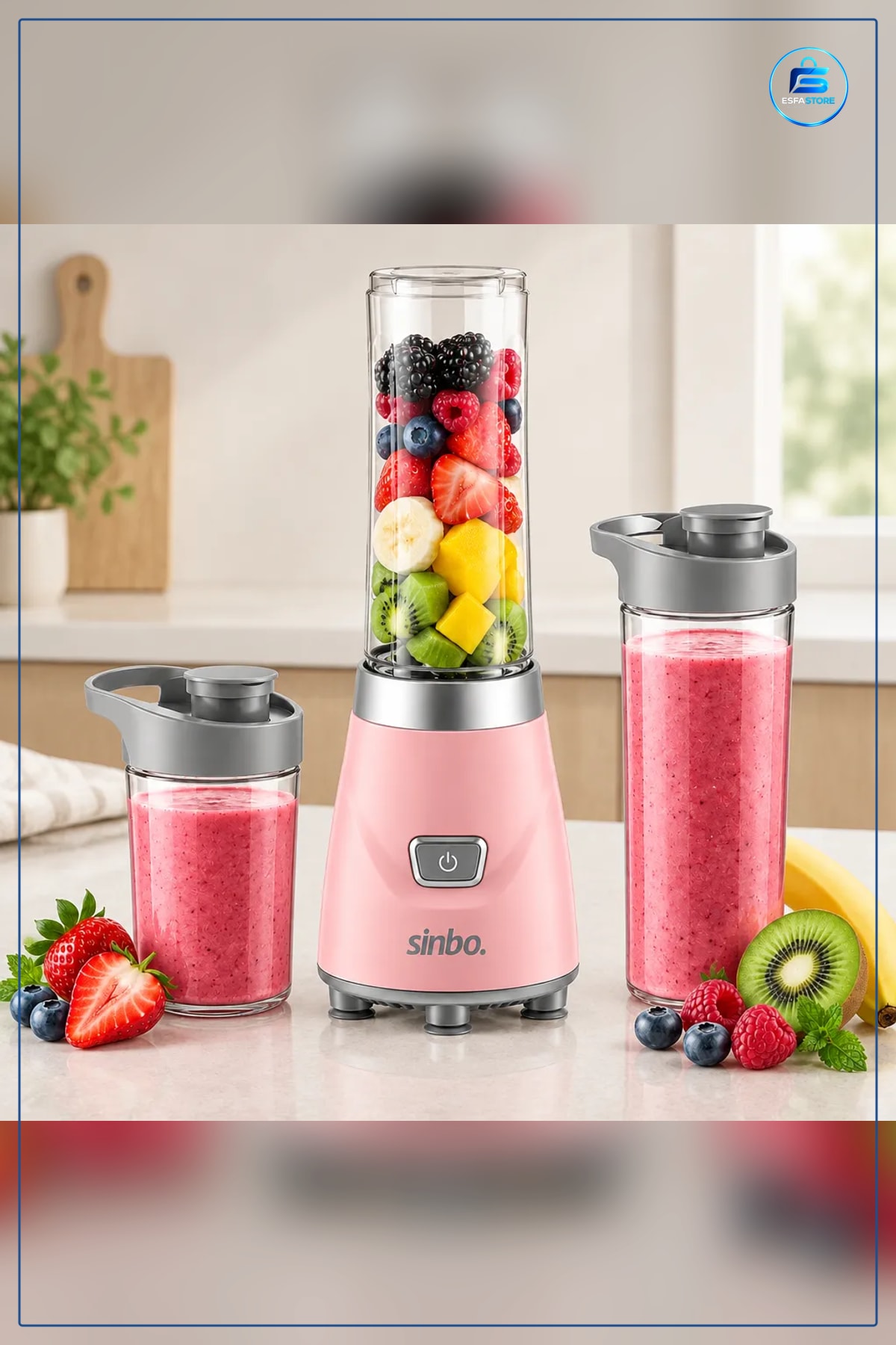 Kişisel Blender 300W Smoothie Makinesi Kompakt Şişeli Mutfak Meyve Sebze Karıştırıcı