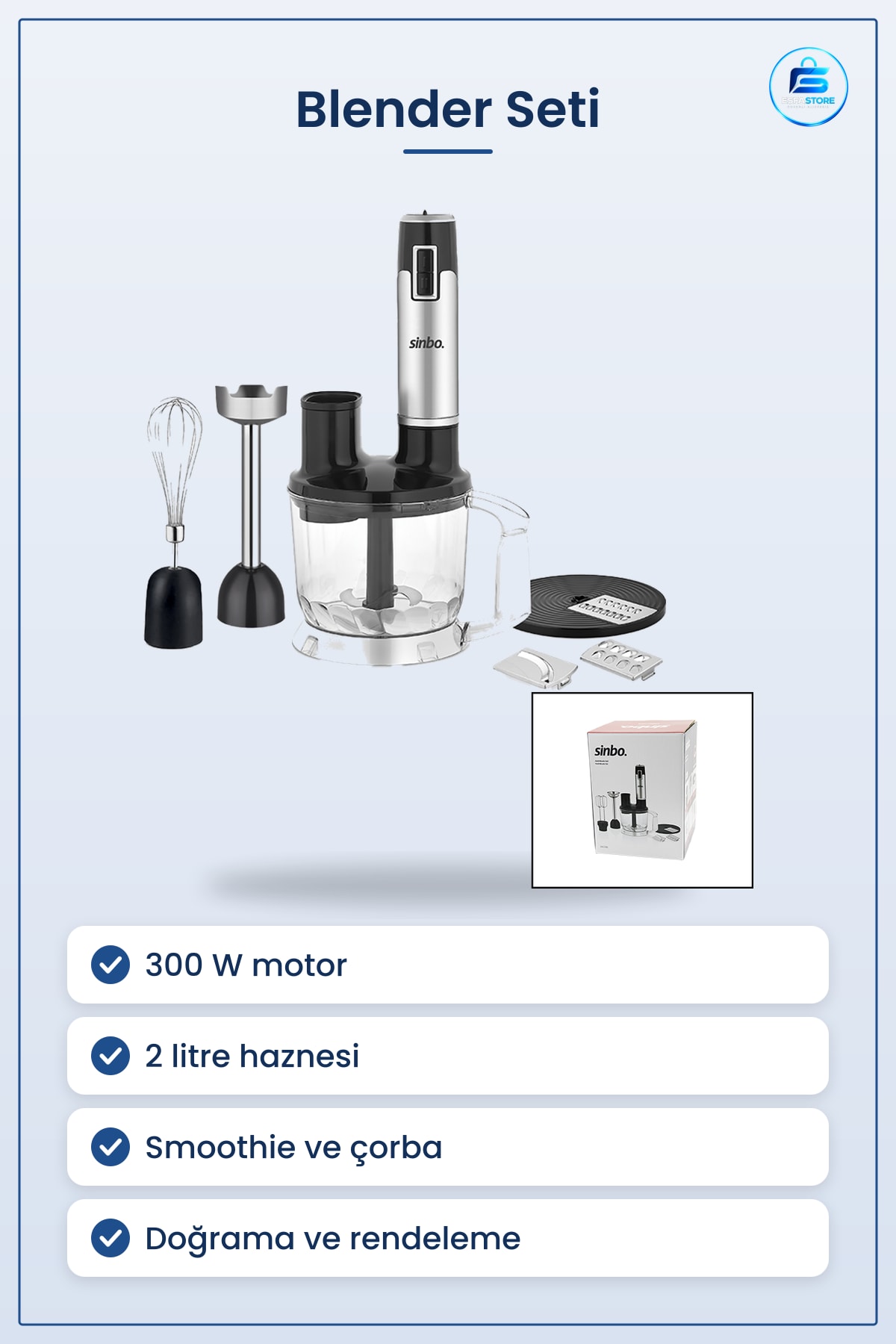 Blender Seti 300W Çok Fonksiyonlu 2L Hazneli Mutfak Smoothie Doğrama Rendeleme Çırpma