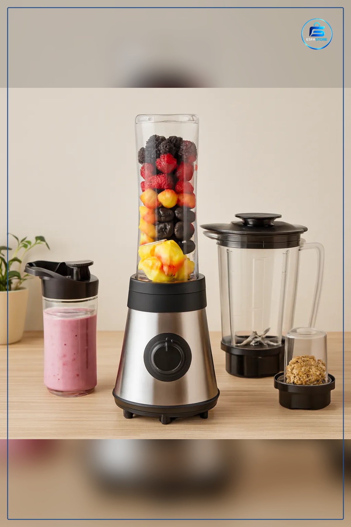 Kişisel Blender 500W 800 ml Smoothie Buz Kırıcı Kahve Öğütücü Taşınabilir Şişeli 2 Kademeli