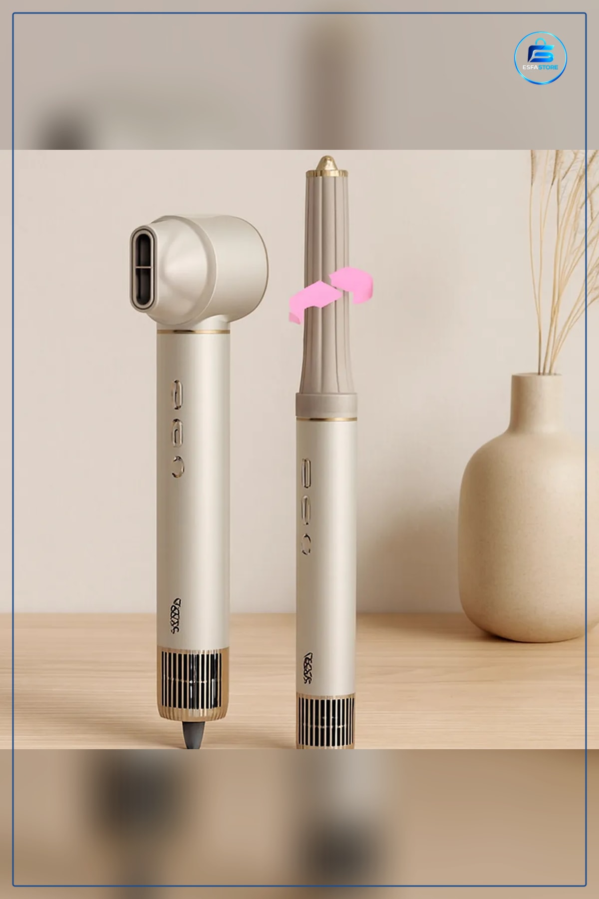 Saç Kurutma Makinesi 5in1 Air Brush 1300W Şekillendirici Seramik Hacim Bukle Düzleştirme Fırçası