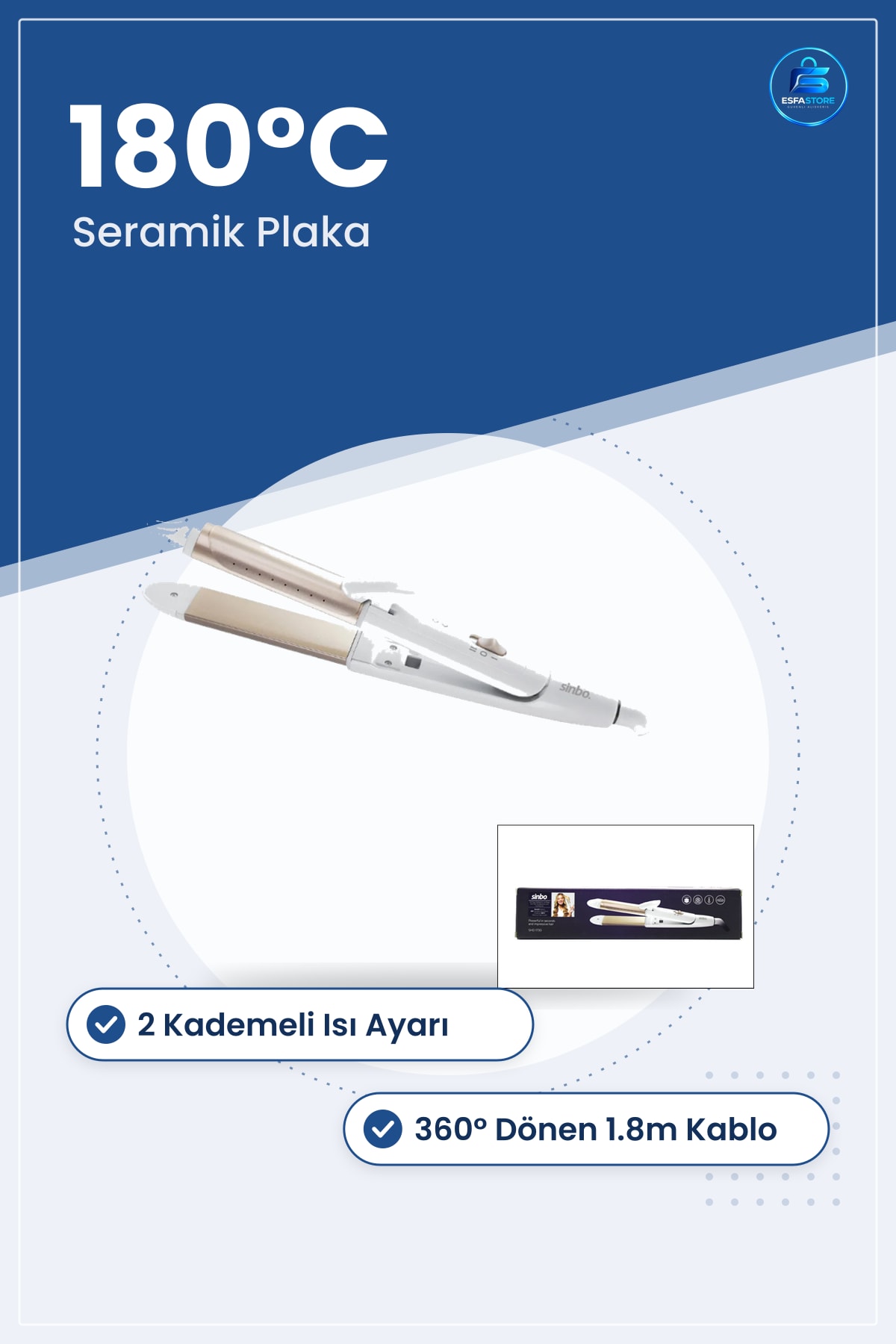 Seramik Kaplamalı Saç Düzleştirici °C 2 Kademe Hızlı Isınan Kişisel Bakım Şekillendirme Aleti
