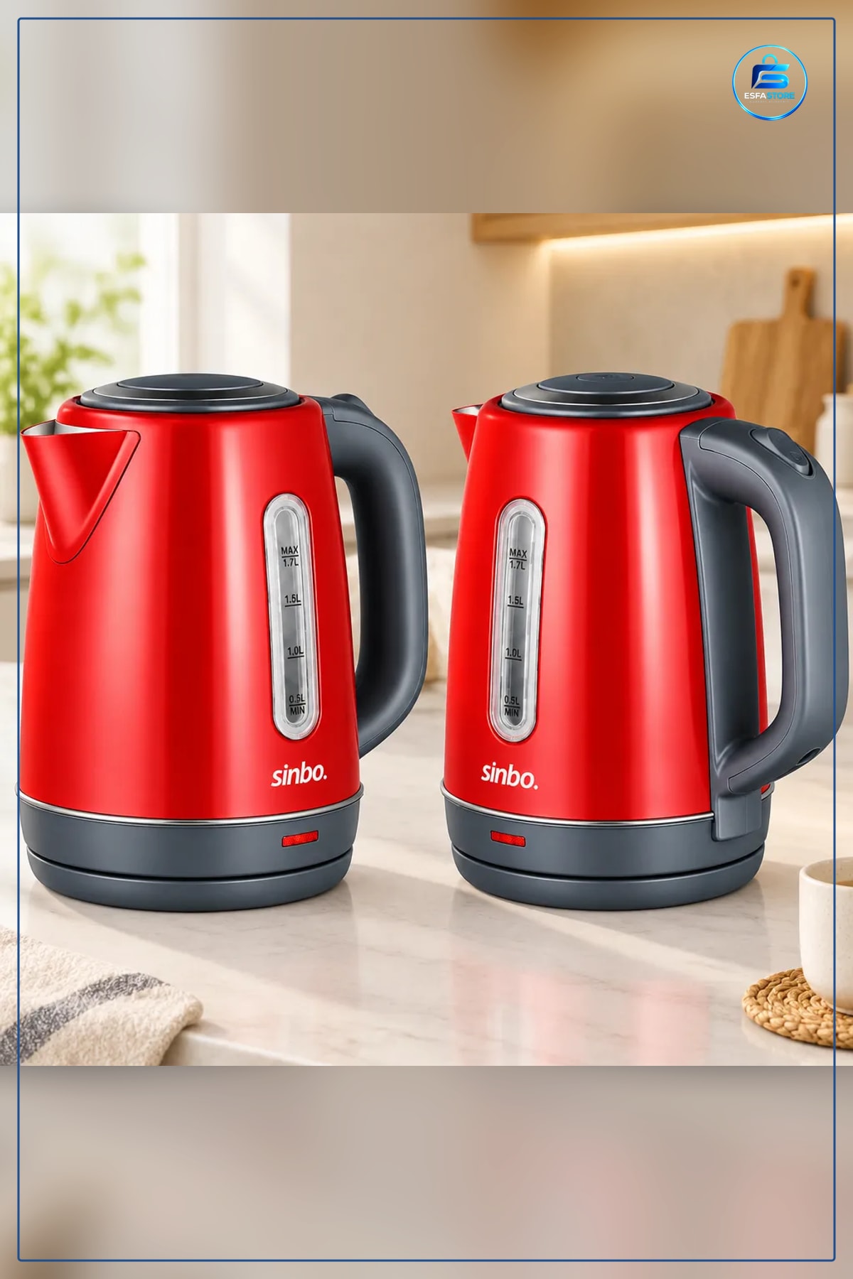 Elektrikli Su Isıtıcı 1.8 L Paslanmaz Çelik Kablosuz ° Dönebilen Taban Mutfak Kettle