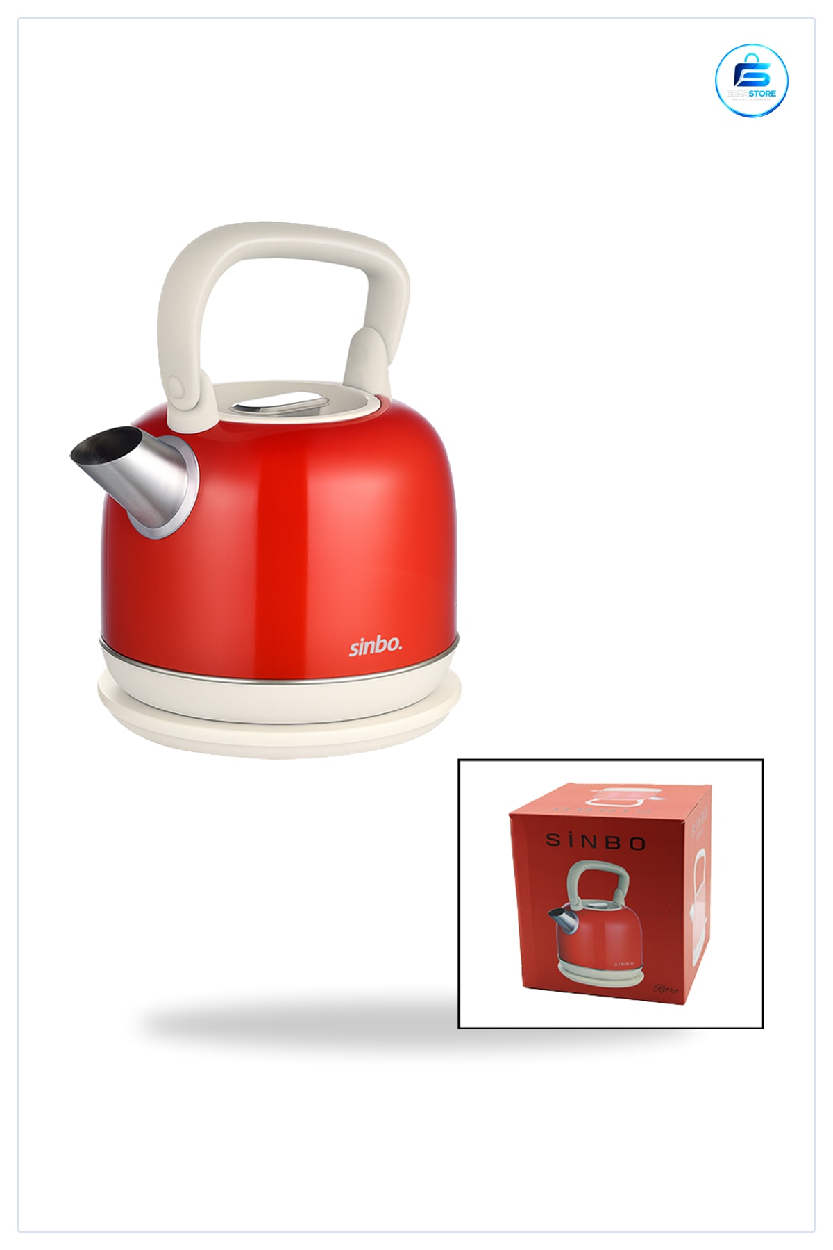 Retro Elektrikli Kettle Su Isıtıcı 2.2 L 1800W Paslanmaz Çelik Gizli Rezistanslı Mutfak Çay Kahve