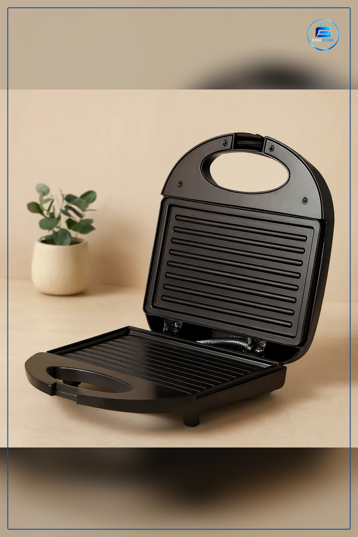Mini Tost Makinesi 2 Dilim 750W Yapışmaz Kaplamalı Kilitlenebilir Kapaklı Mutfak Sandviç Ofis